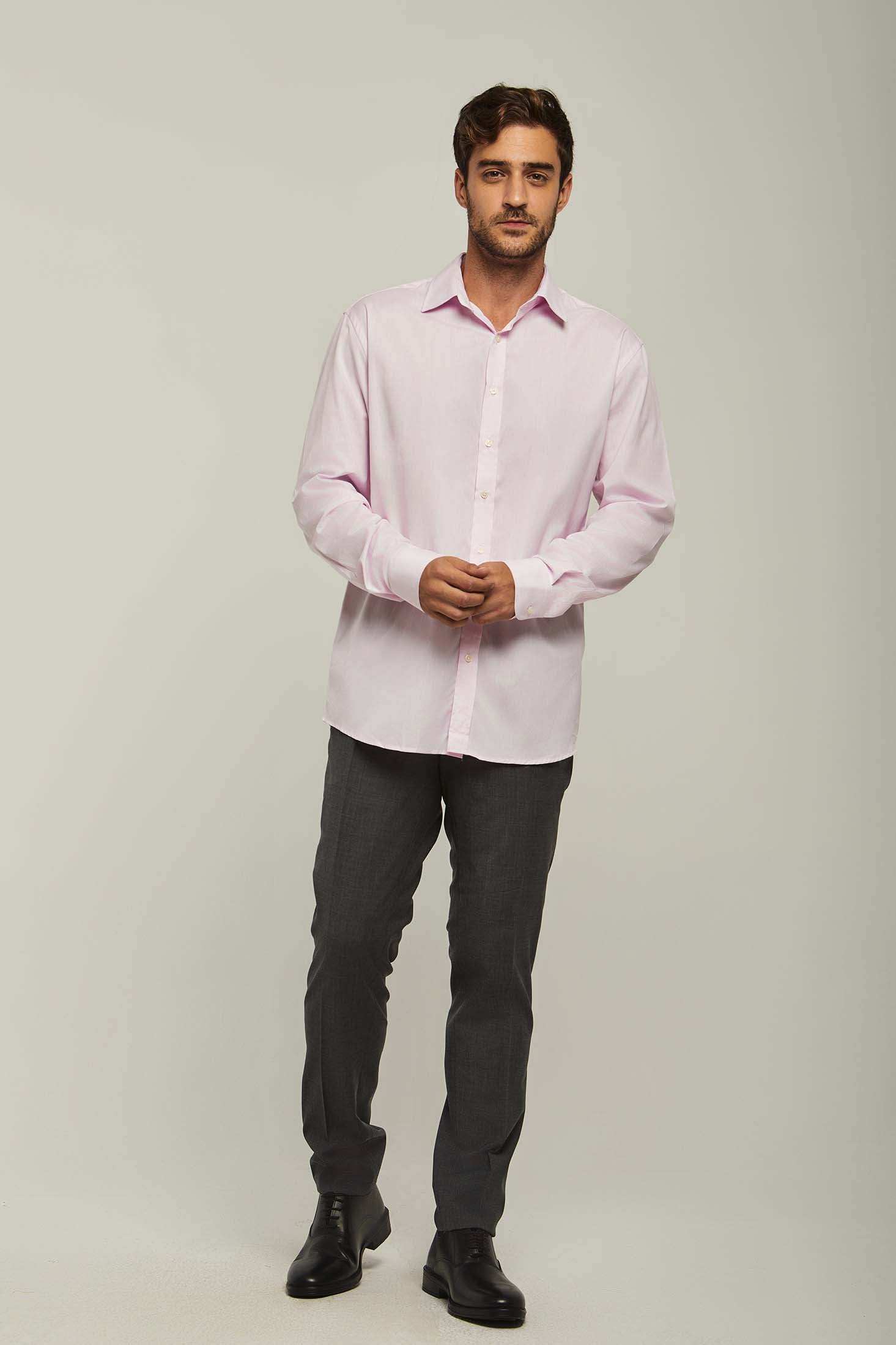 Men Regular Fit Shirt - Pink - Image 4