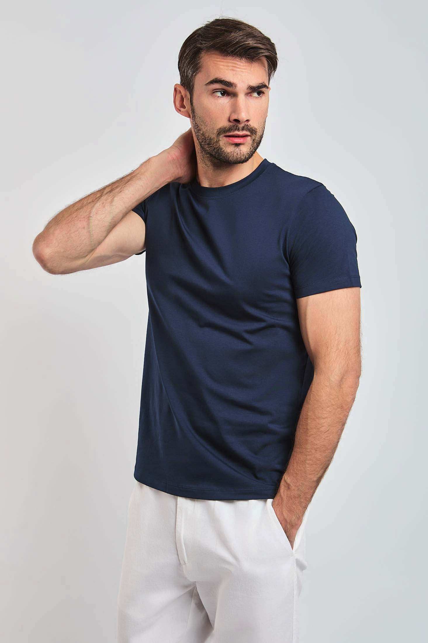 Men Regular Fit T-shirt - Navy - Image 2