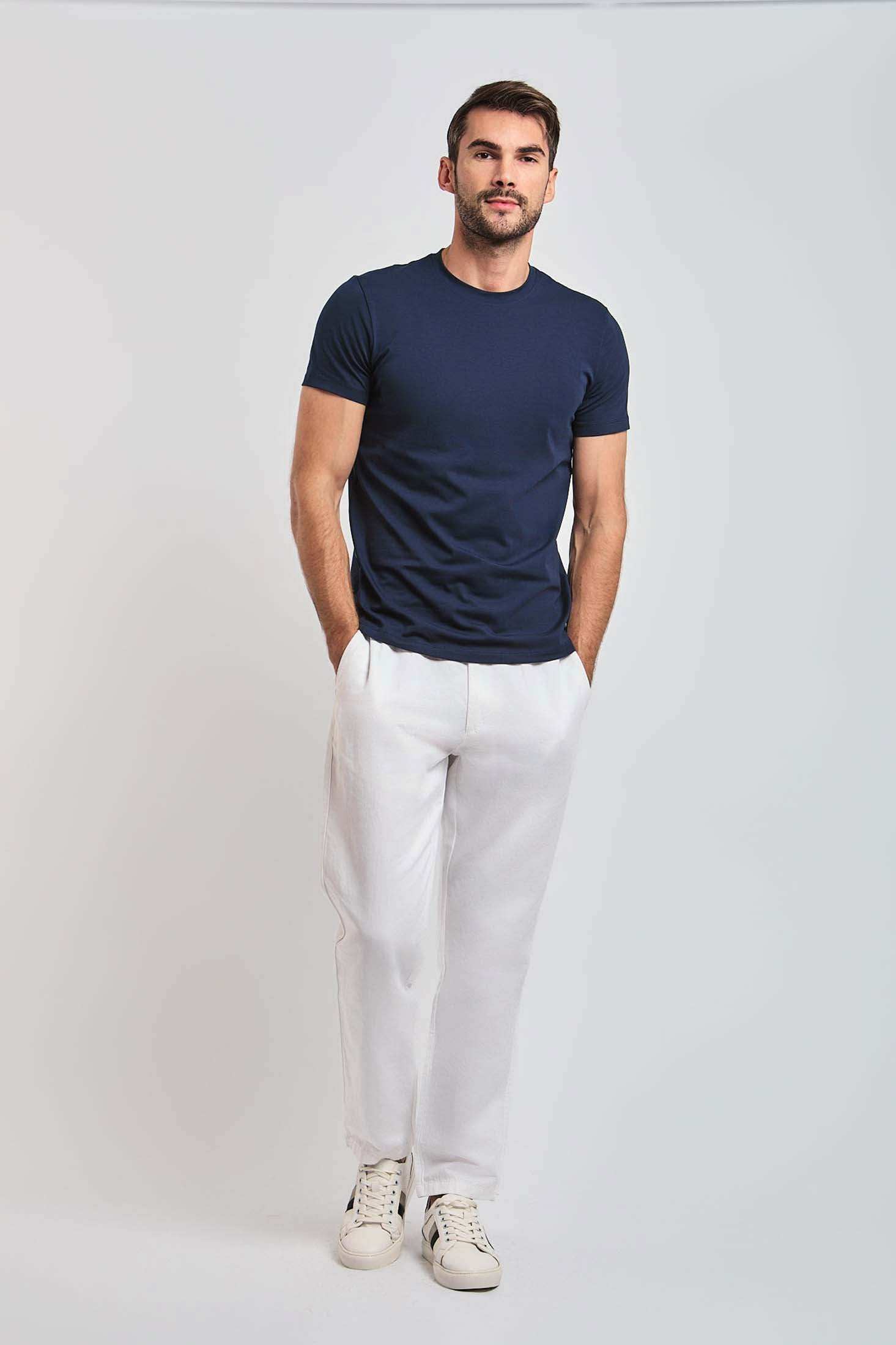 Men Regular Fit T-shirt - Navy - Image 4