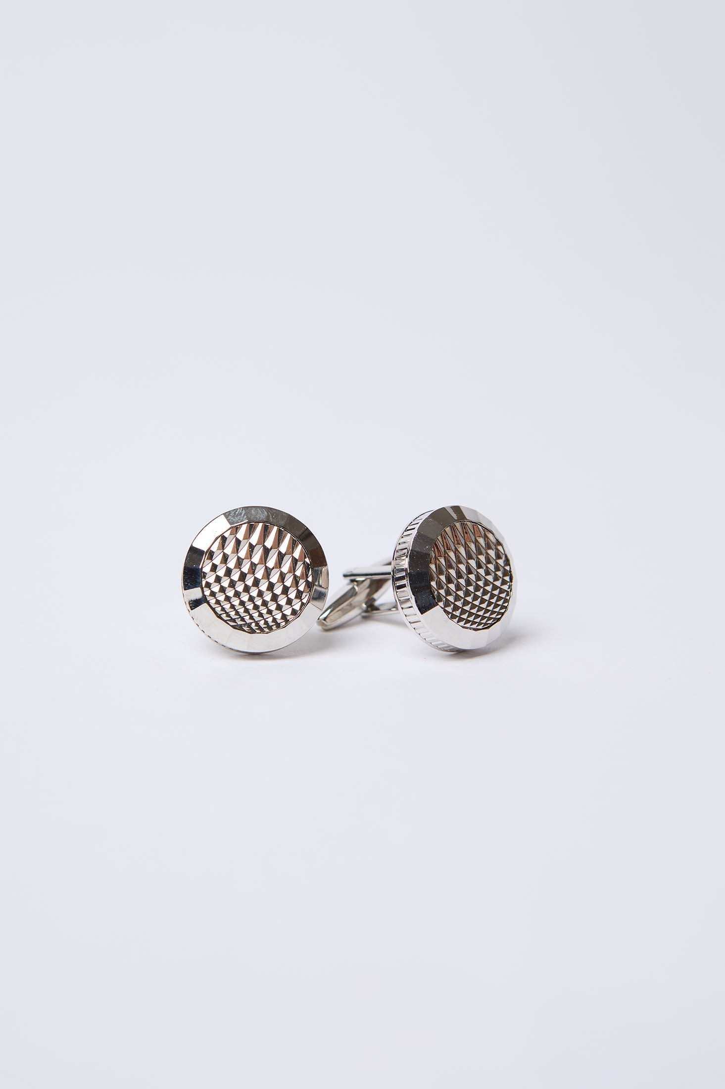 Men Regular Fit Cuff-Link - Silver - Image 2