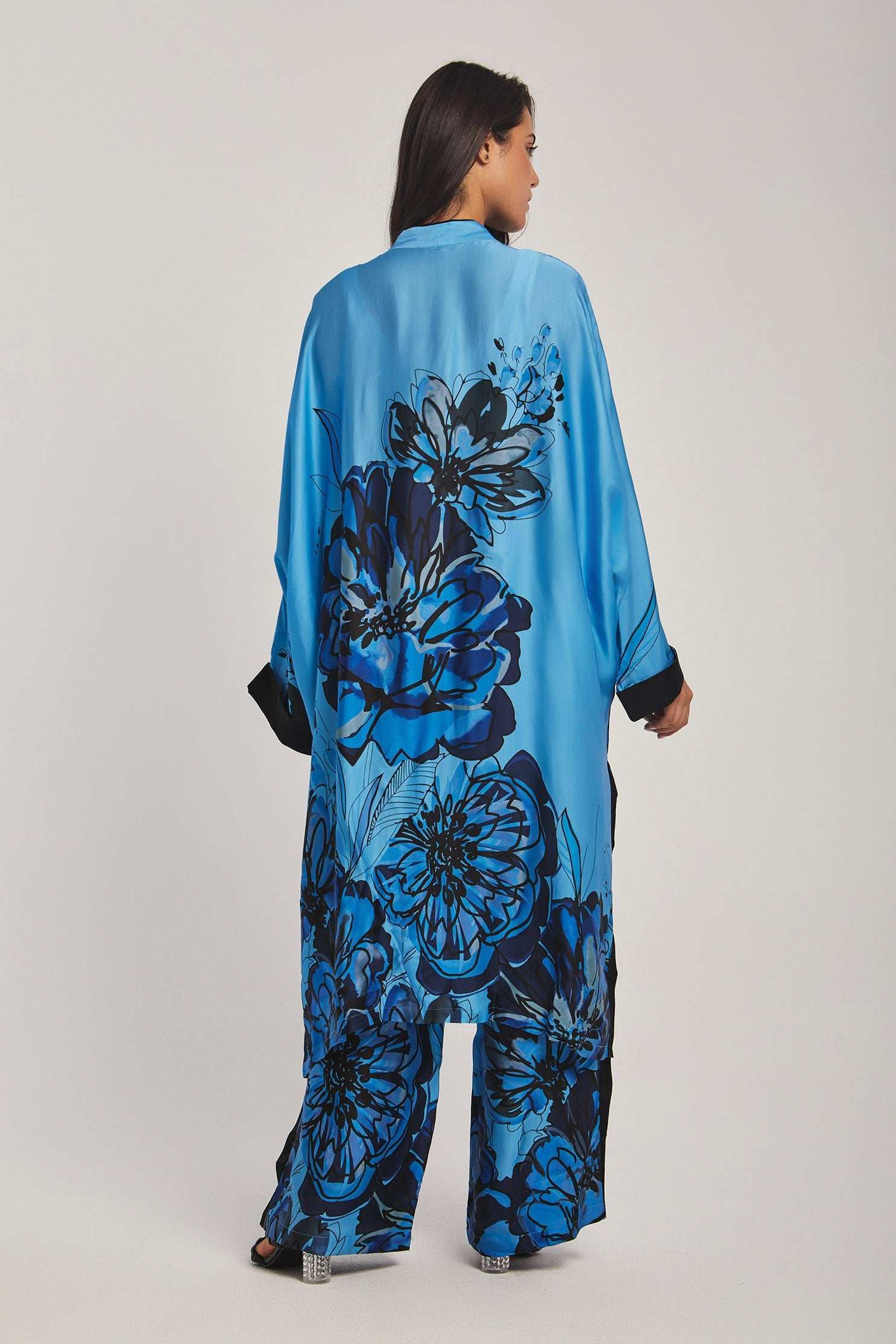 Women Regular Fit Kimono - Printed Blue - Image 5