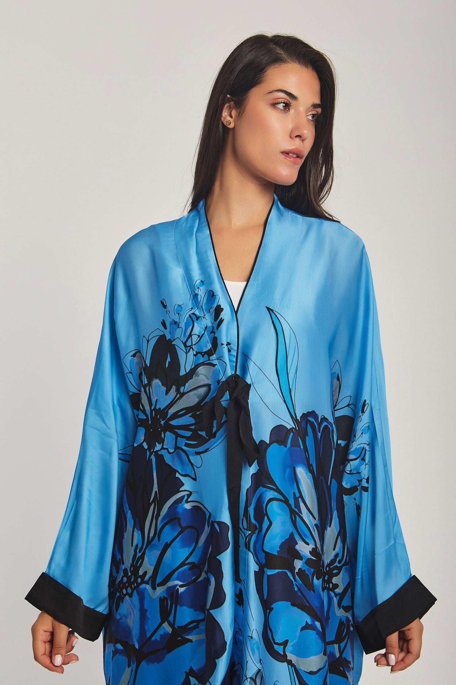 Women Regular Fit Kimono - Printed Blue - Image 6