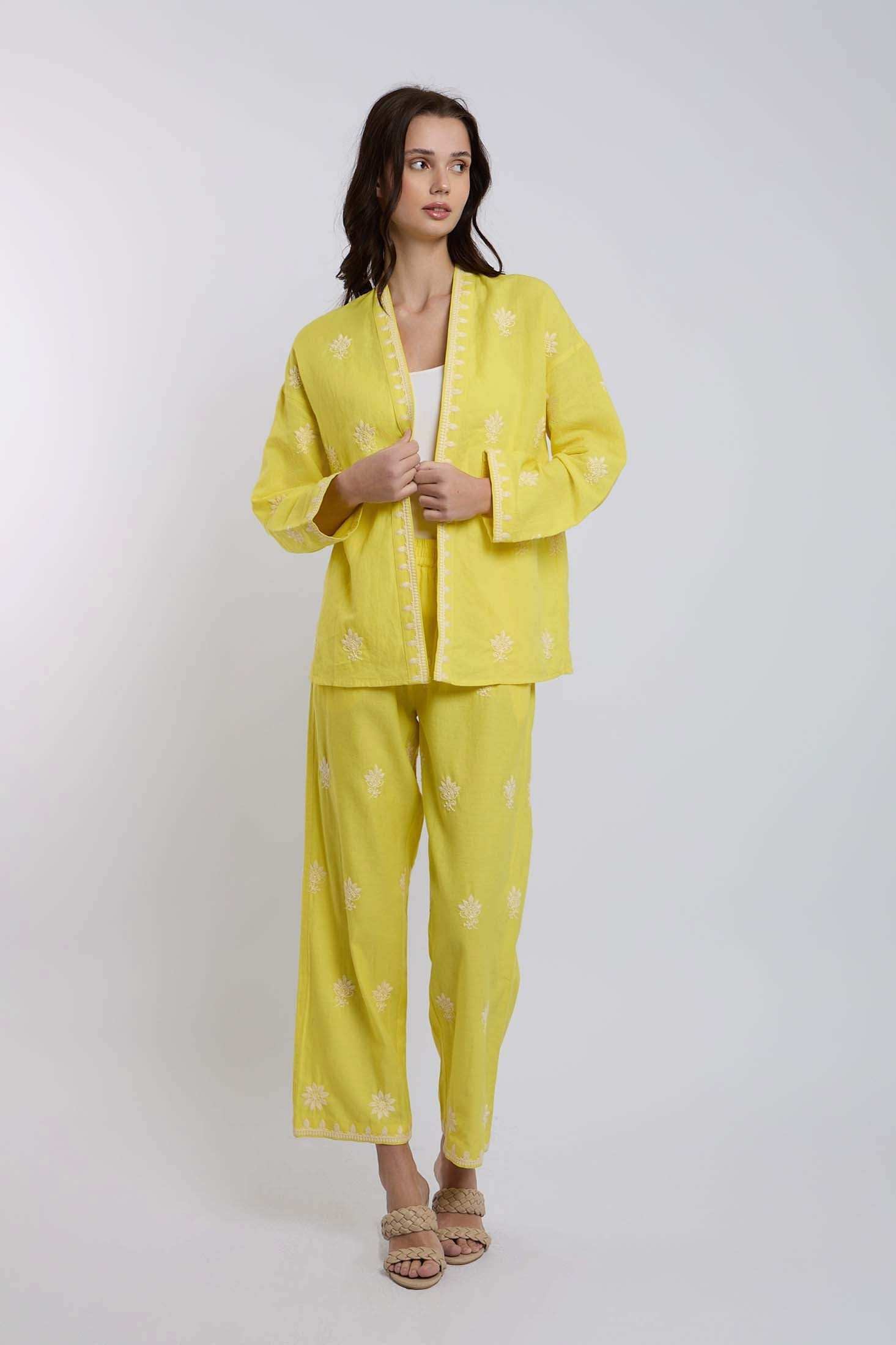 Women Regular Fit Kimono - Yellow - Image 4