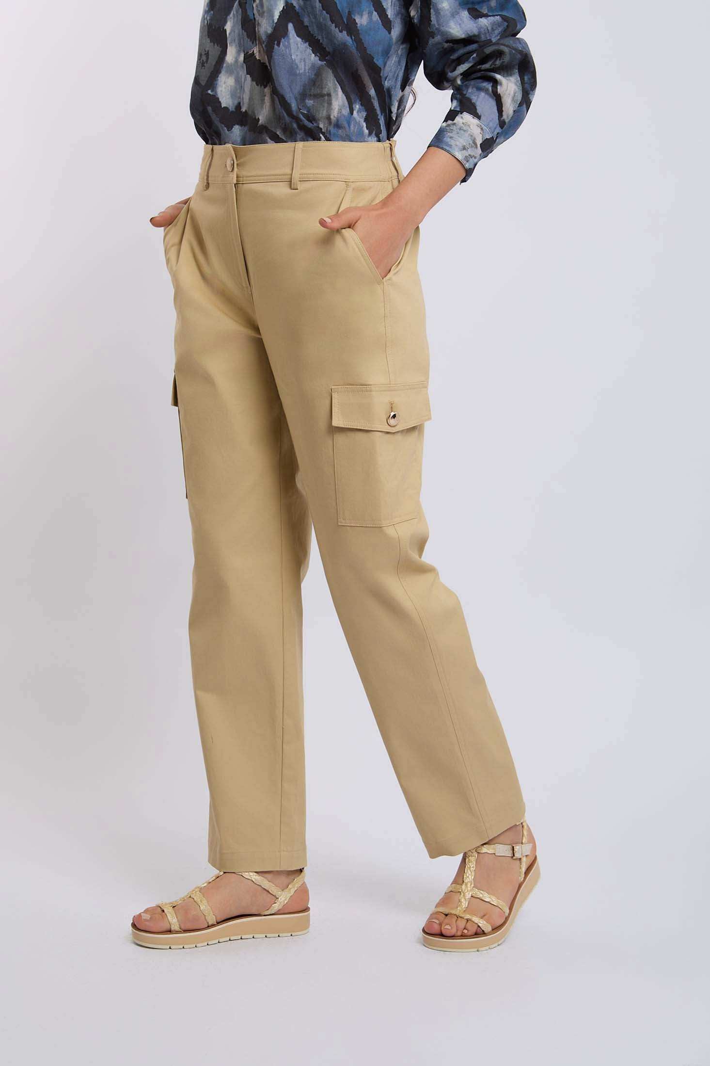 Women Regular Fit Pant - Beige - Image 2