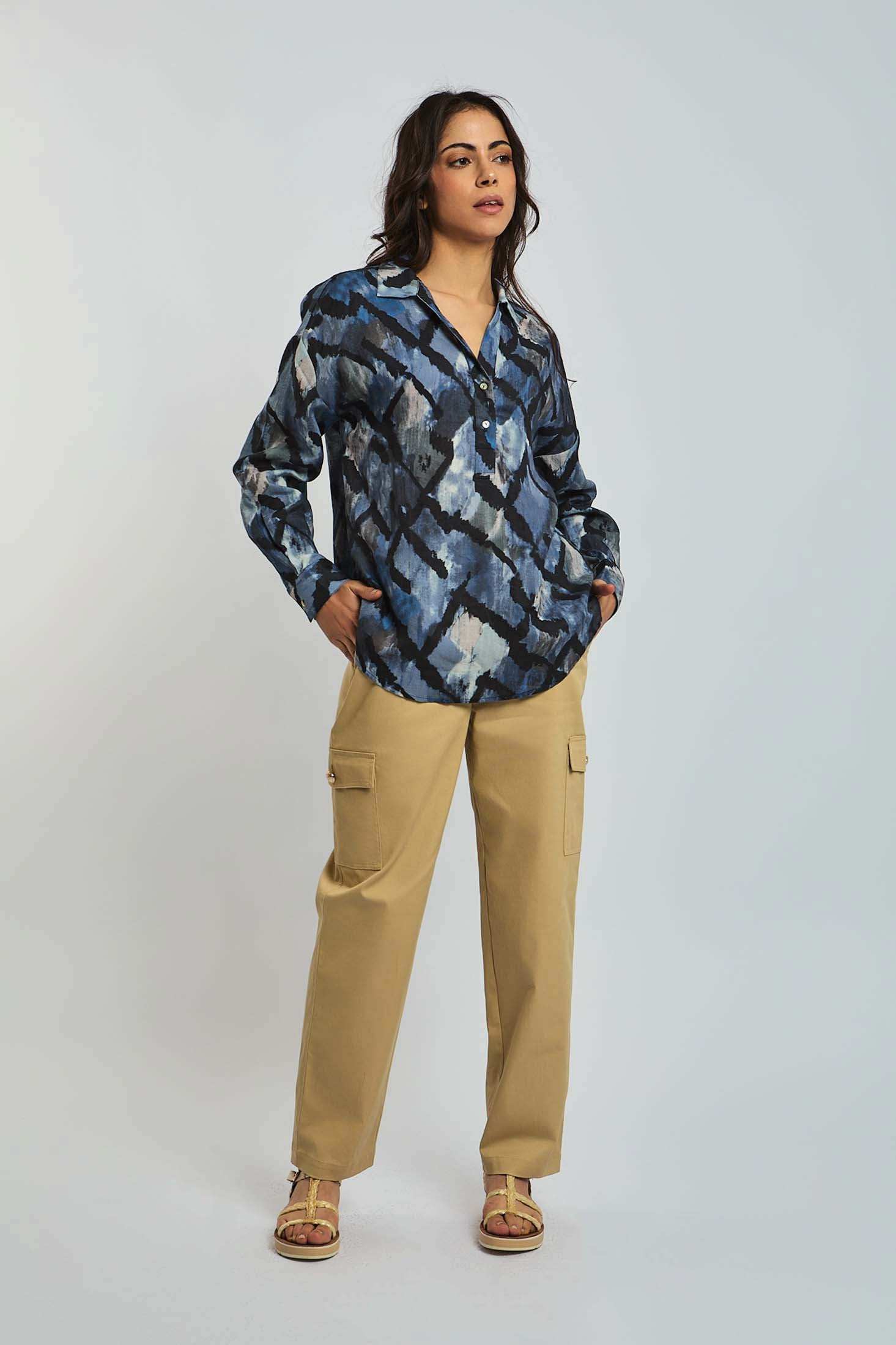 Women Regular Fit Pant - Beige - Image 4
