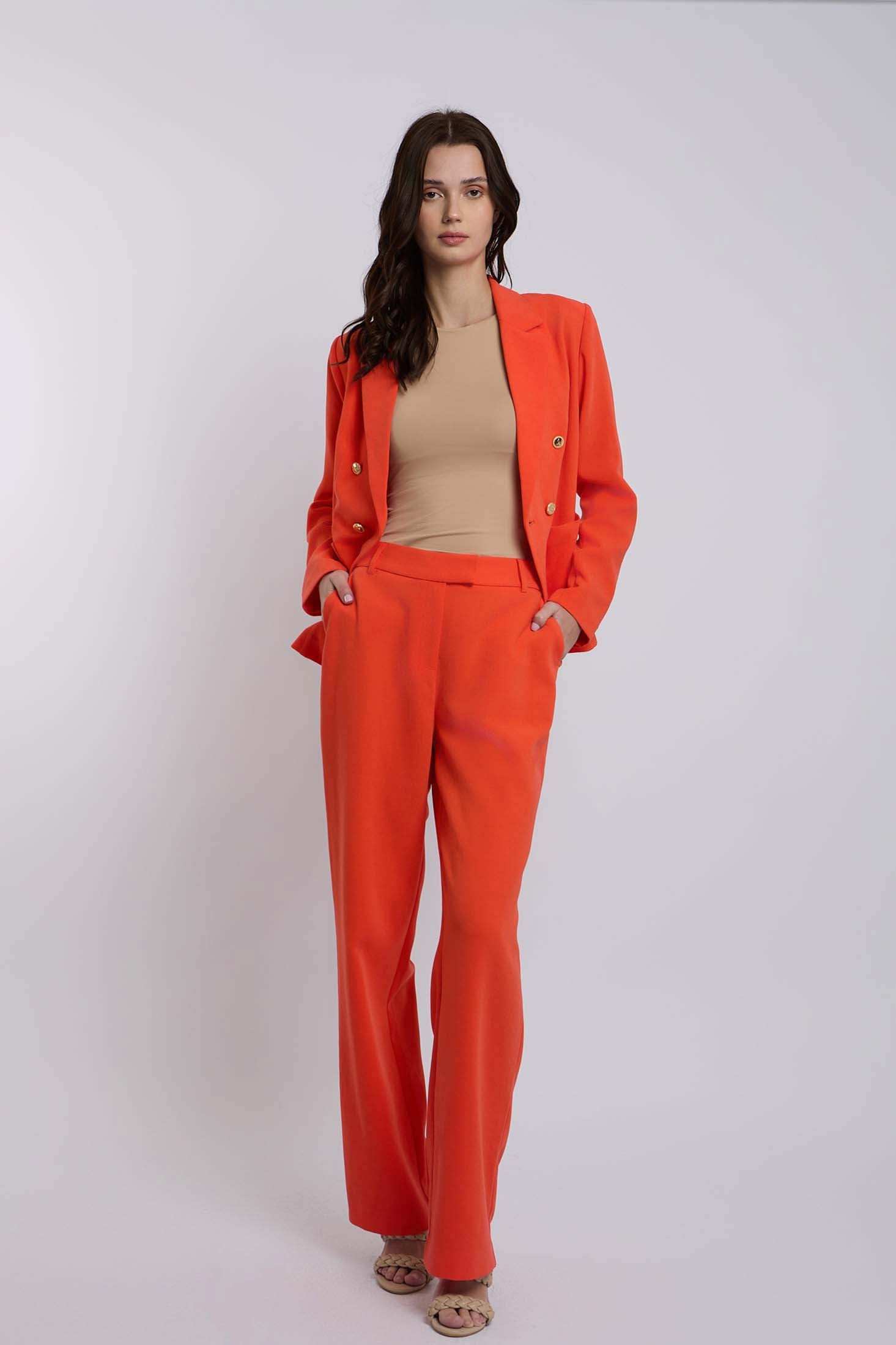 Women Regular Fit Pant - Mandarin Red - Image 4