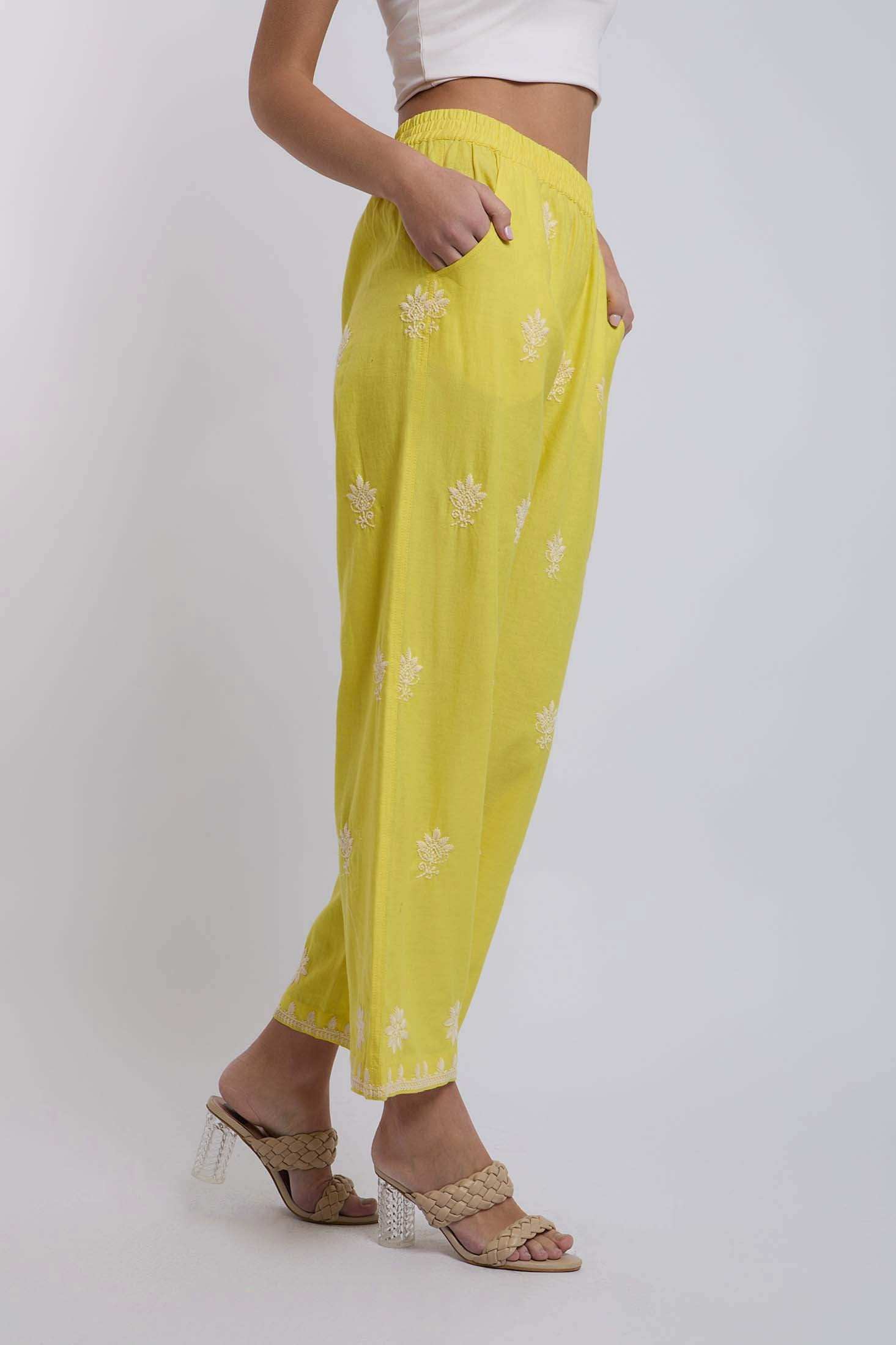 Women Regular Fit Pant - Yellow - Image 2