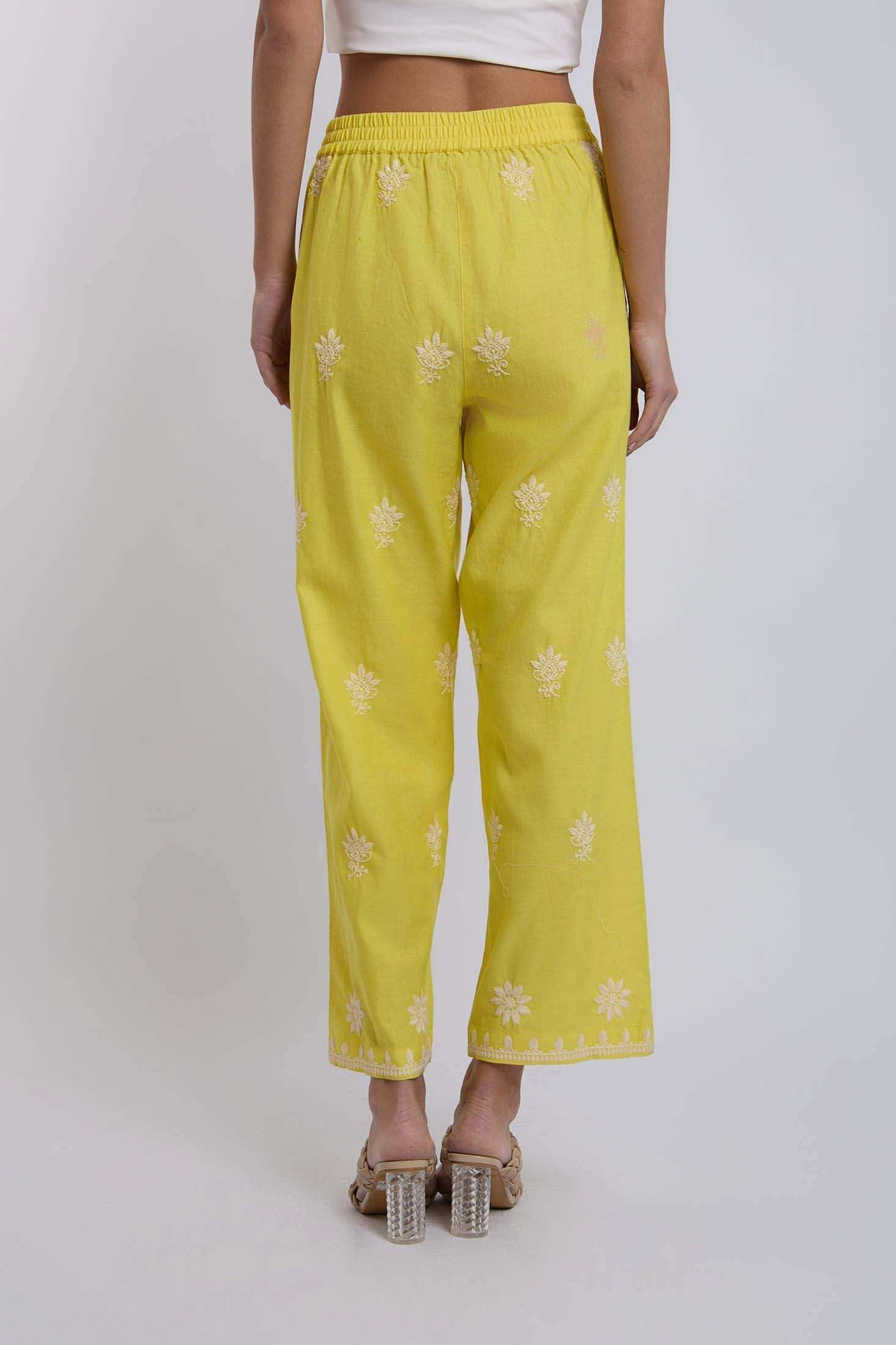 Women Regular Fit Pant - Yellow - Image 3