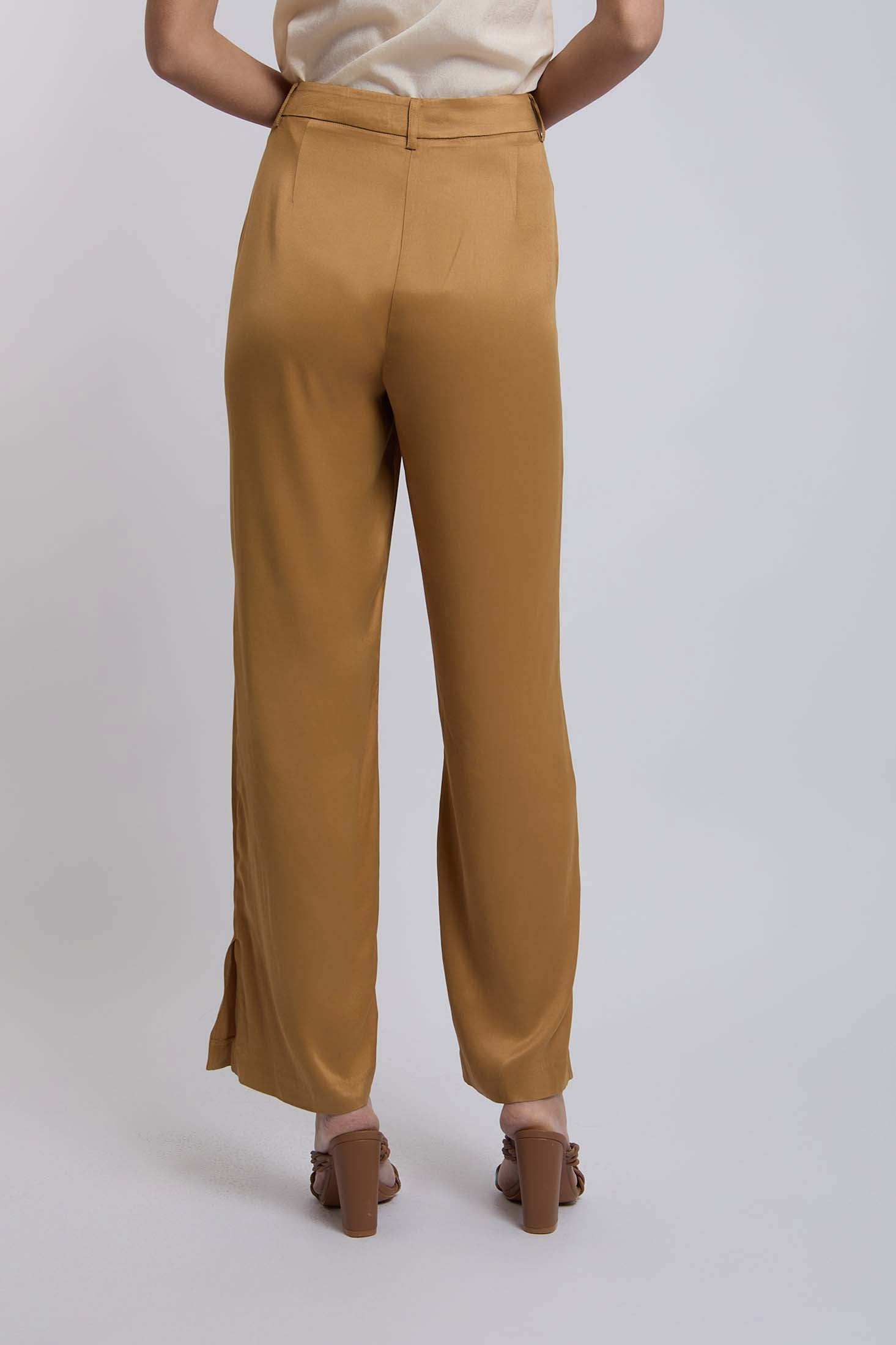 Women Regular Fit Pant - Brown - Image 3