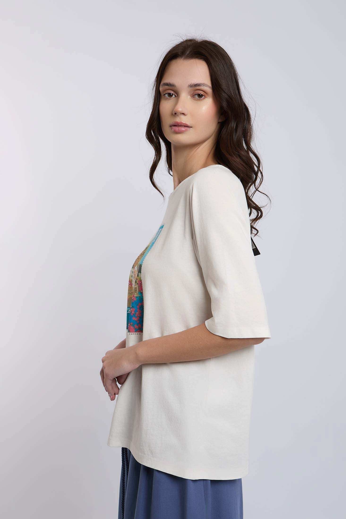 Women Regular Fit T-shirt - Off White - Image 3