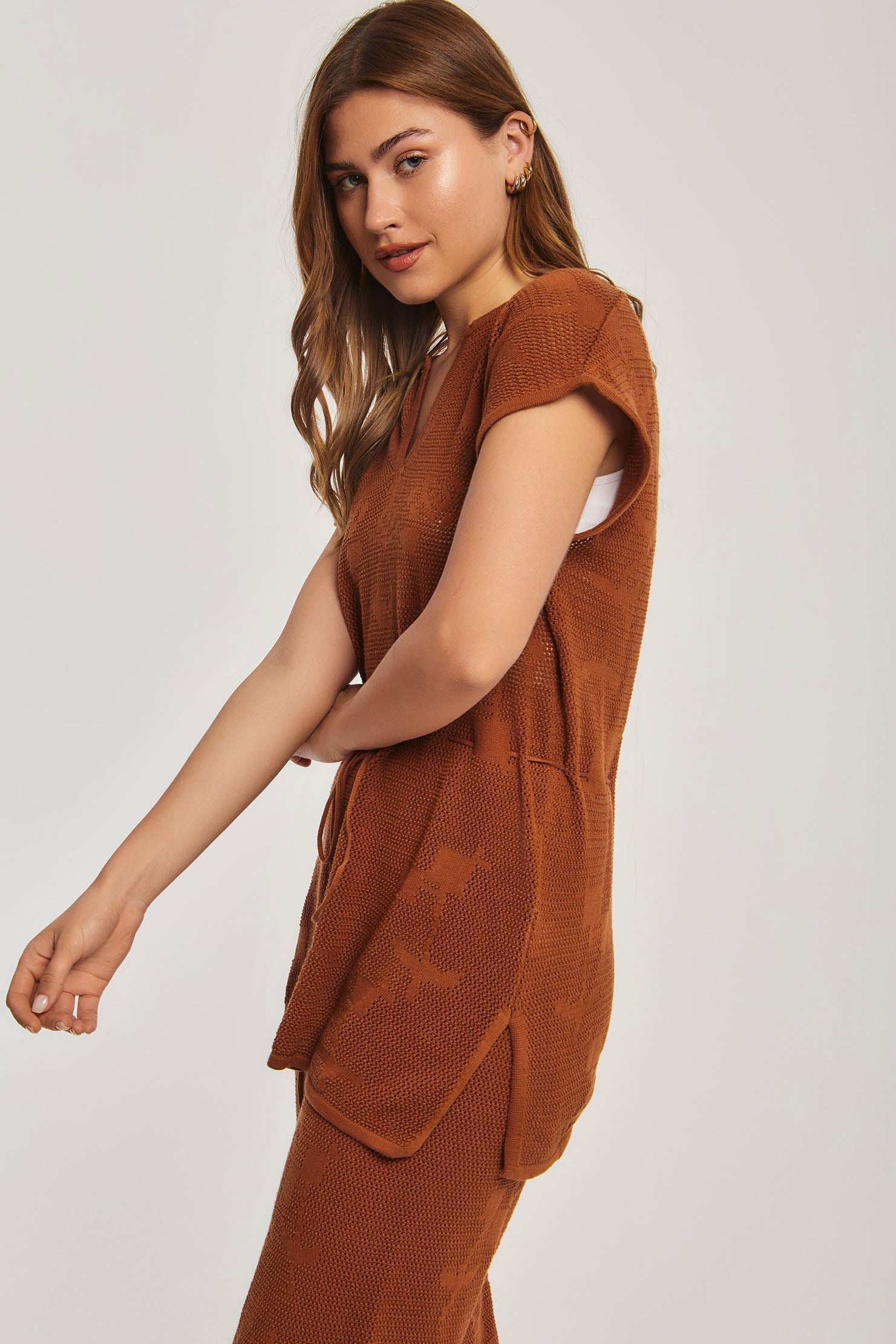 Women Regular Fit Tunic - Brown - Image 3
