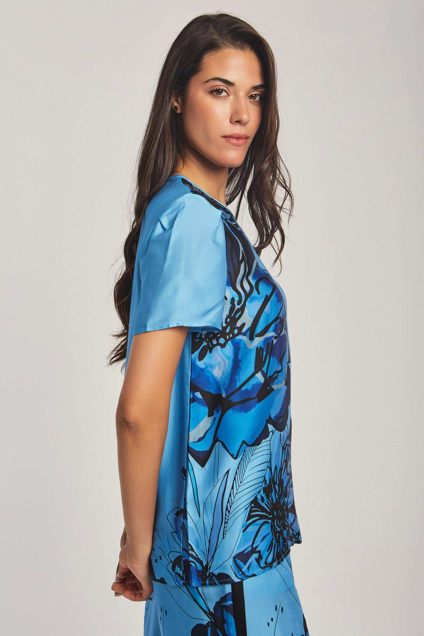 Women Regular Fit Top - Printed Blue - Image 2