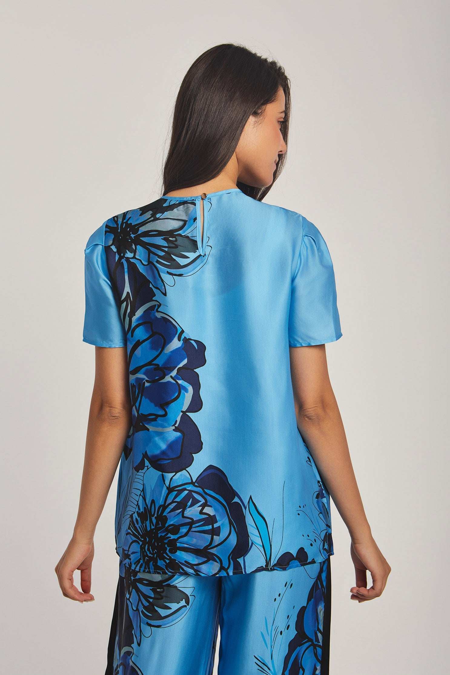 Women Regular Fit Top - Printed Blue - Image 3