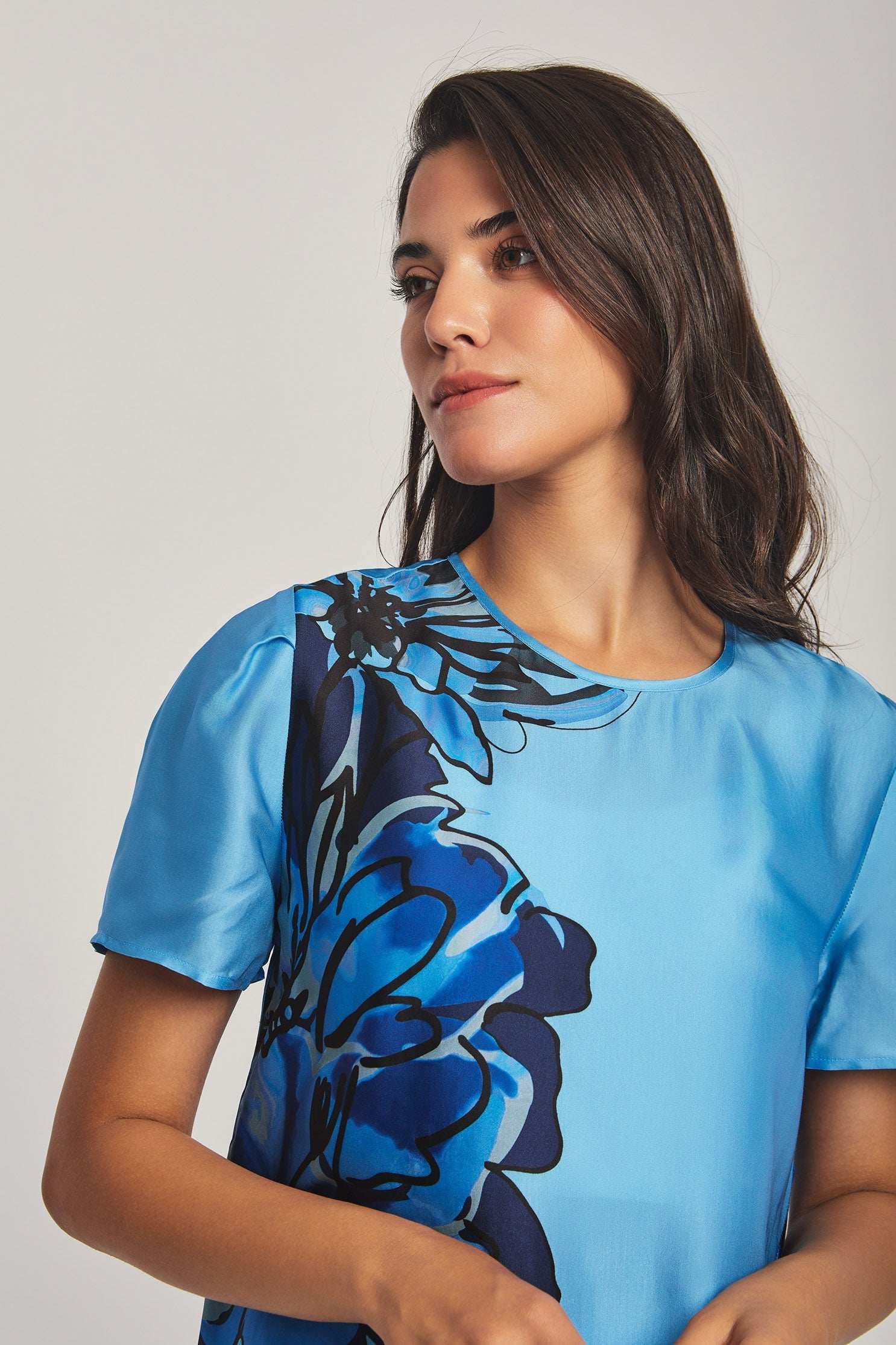 Women Regular Fit Top - Printed Blue - Image 4
