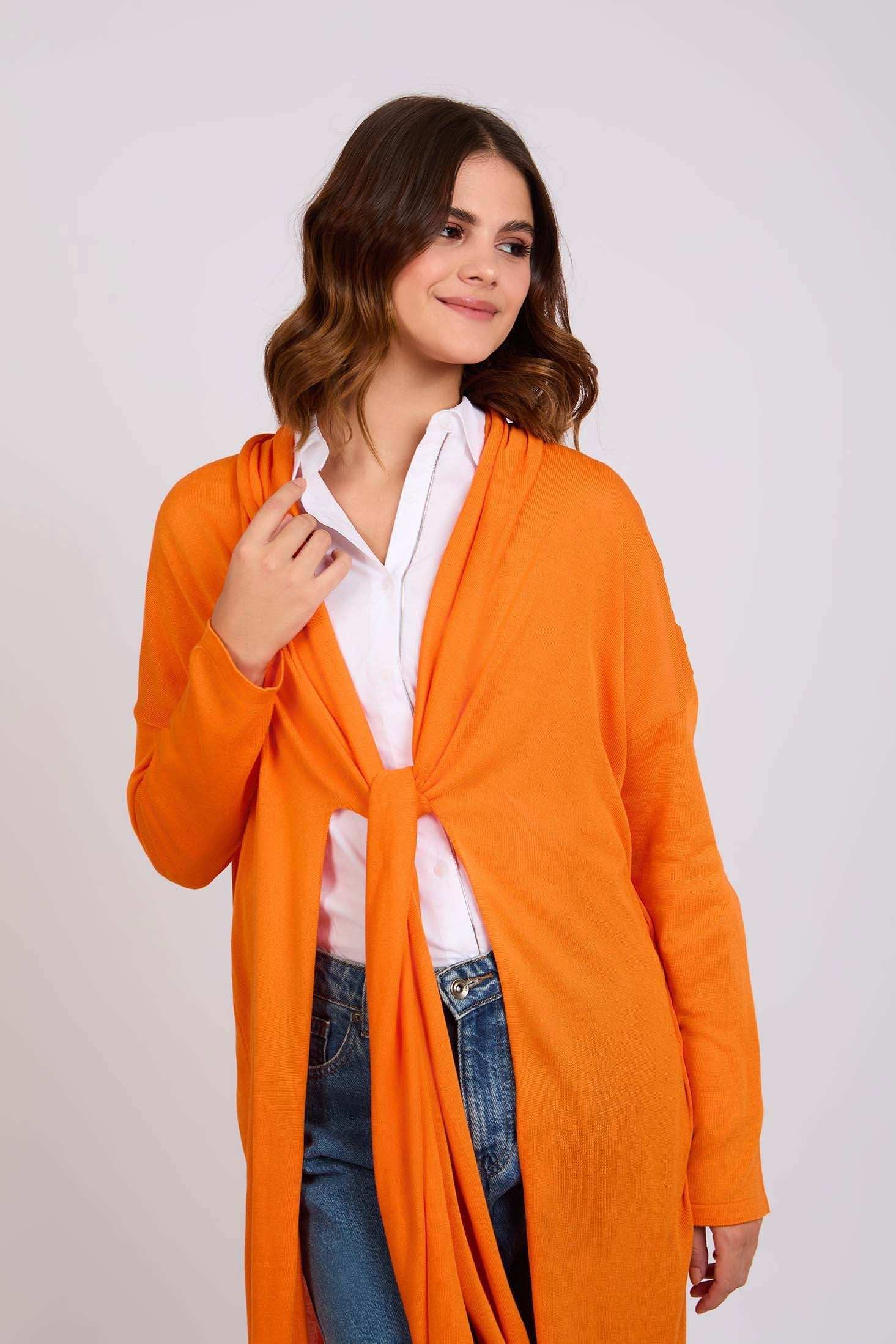 Women Regular Fit Cardigan - Musk Orange - Image 4