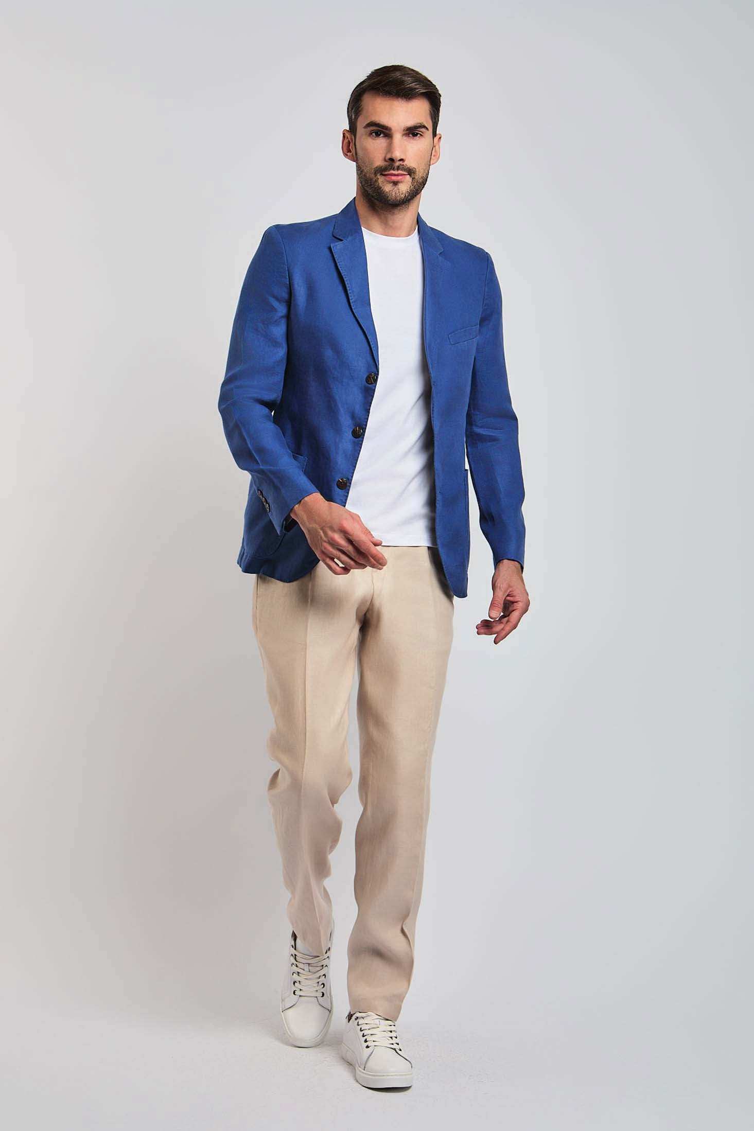 Men Slim Fit Blazer - Navy - Image 4