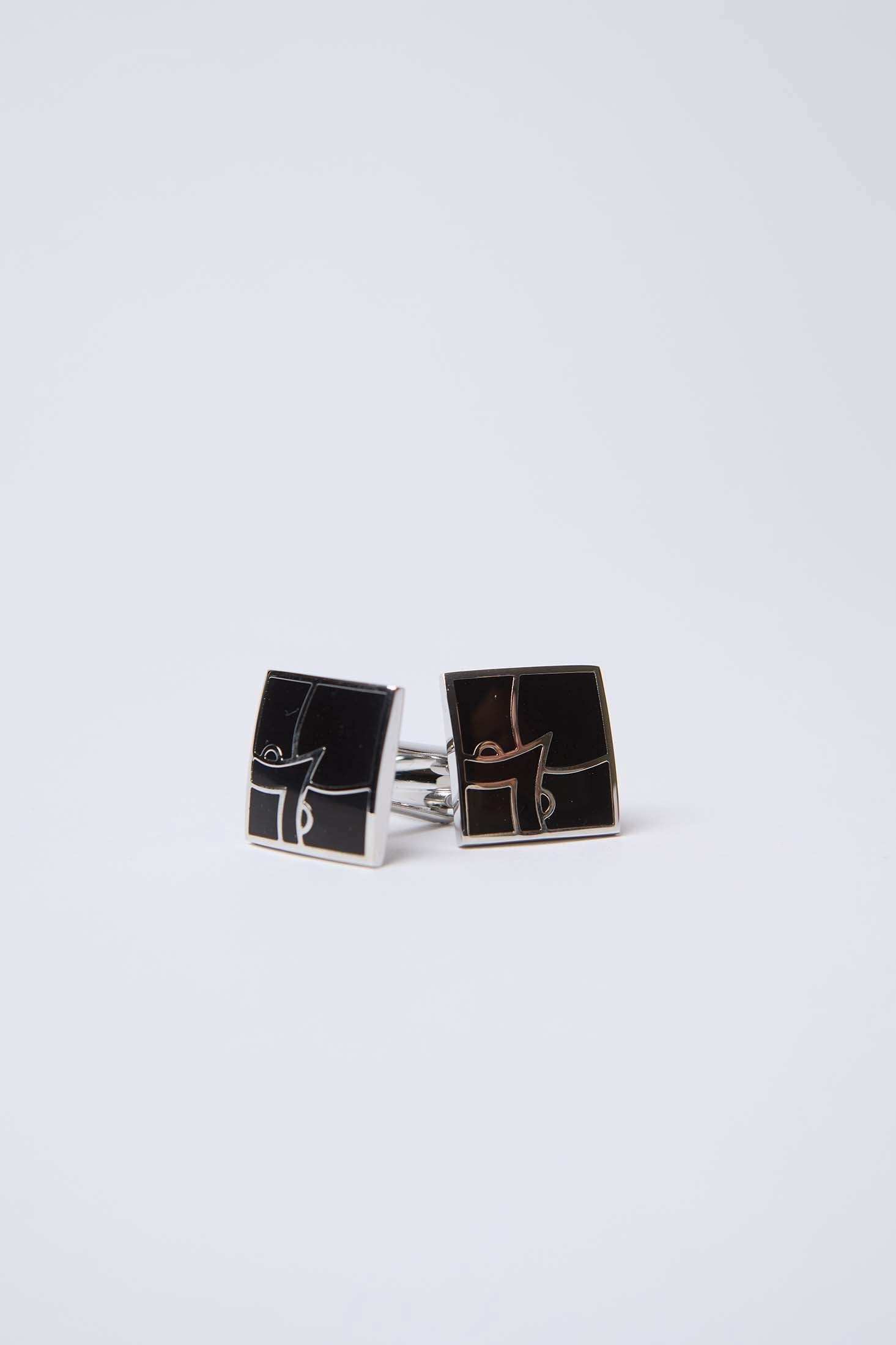 Square Abstract Line Design Cufflink - Image 2