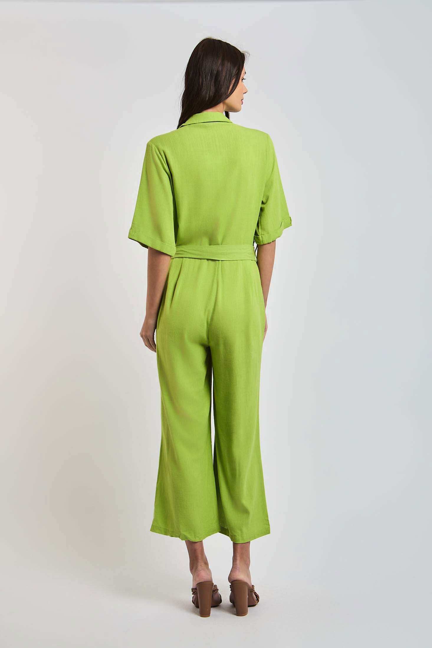 Women Regular Fit Jumpsuit - Green - Image 3