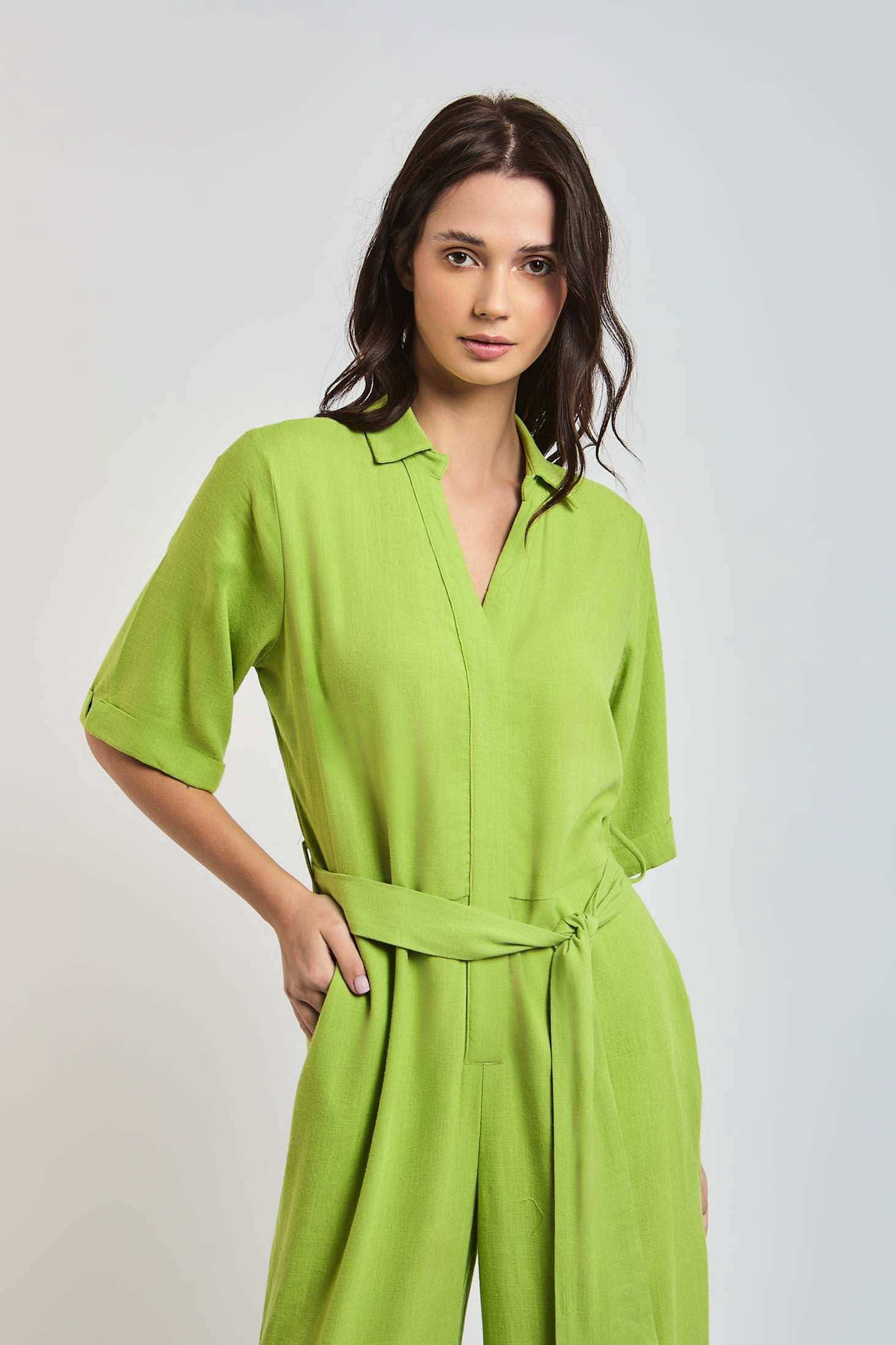 Women Regular Fit Jumpsuit - Green - Image 4