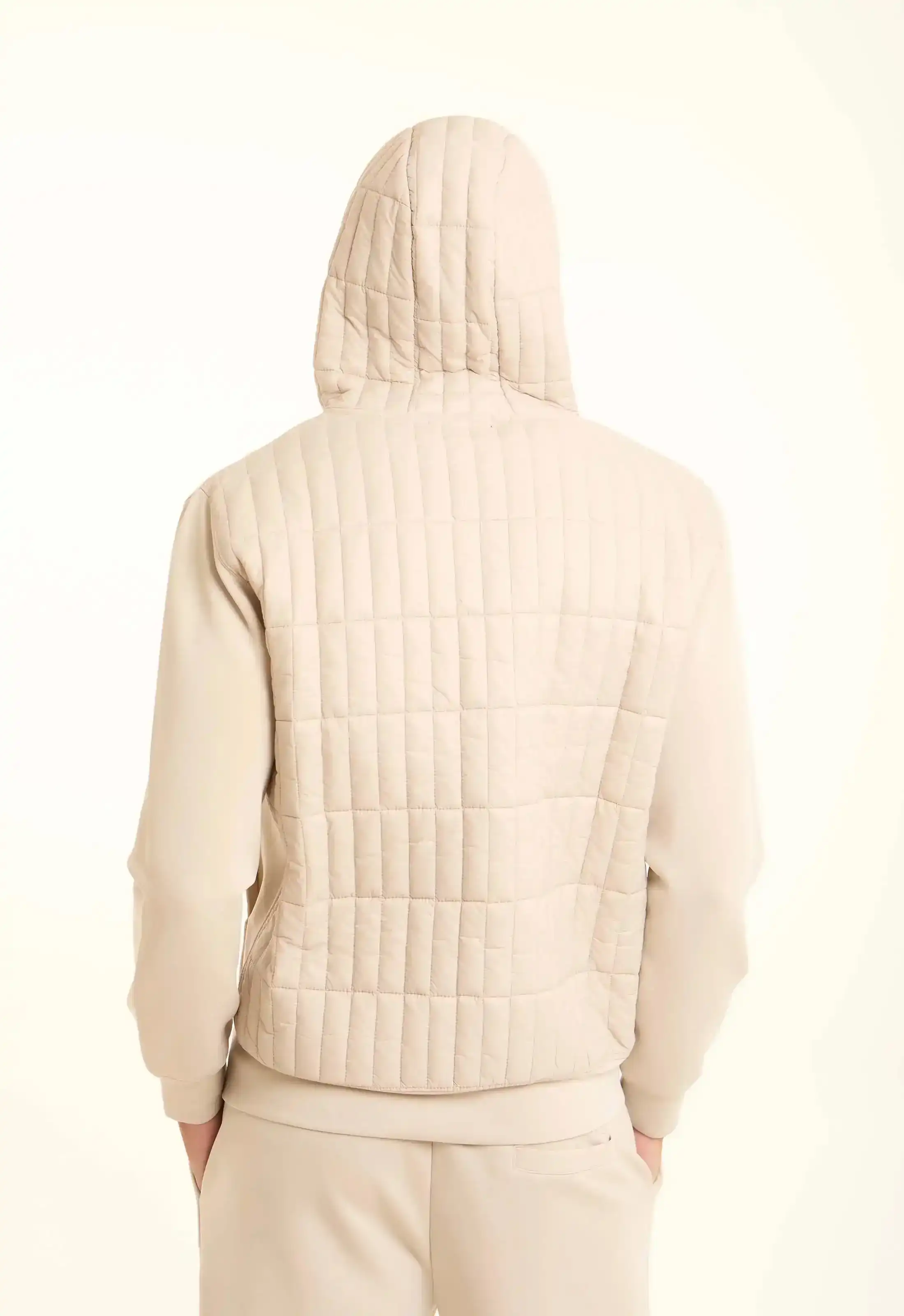 Zipped Hoodie with Front Quilted Pockets - Image 3
