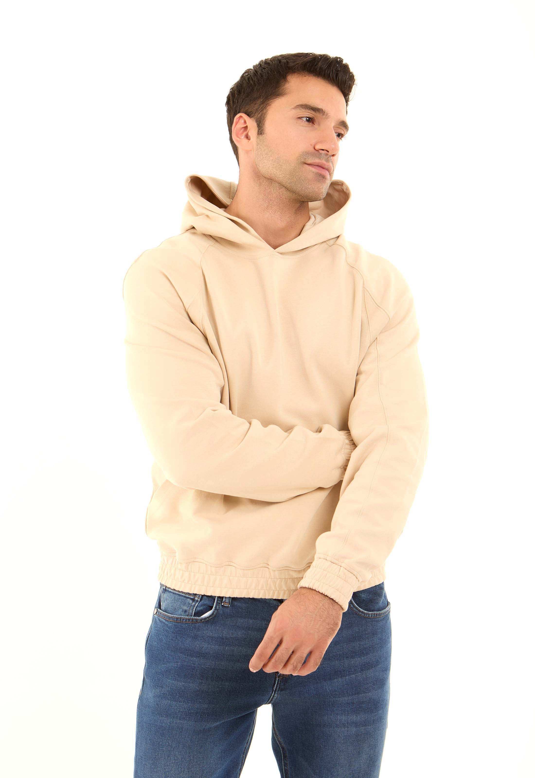 Regular Fit Solid Hoodie with Side Pockets - Image 4
