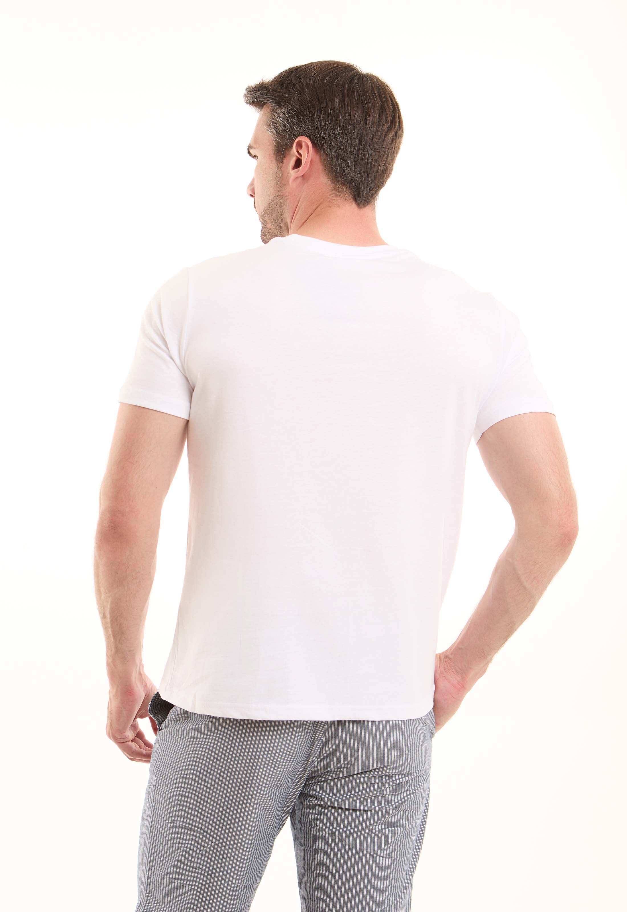 White Crew Neck Basic T-Shirt - Image 3