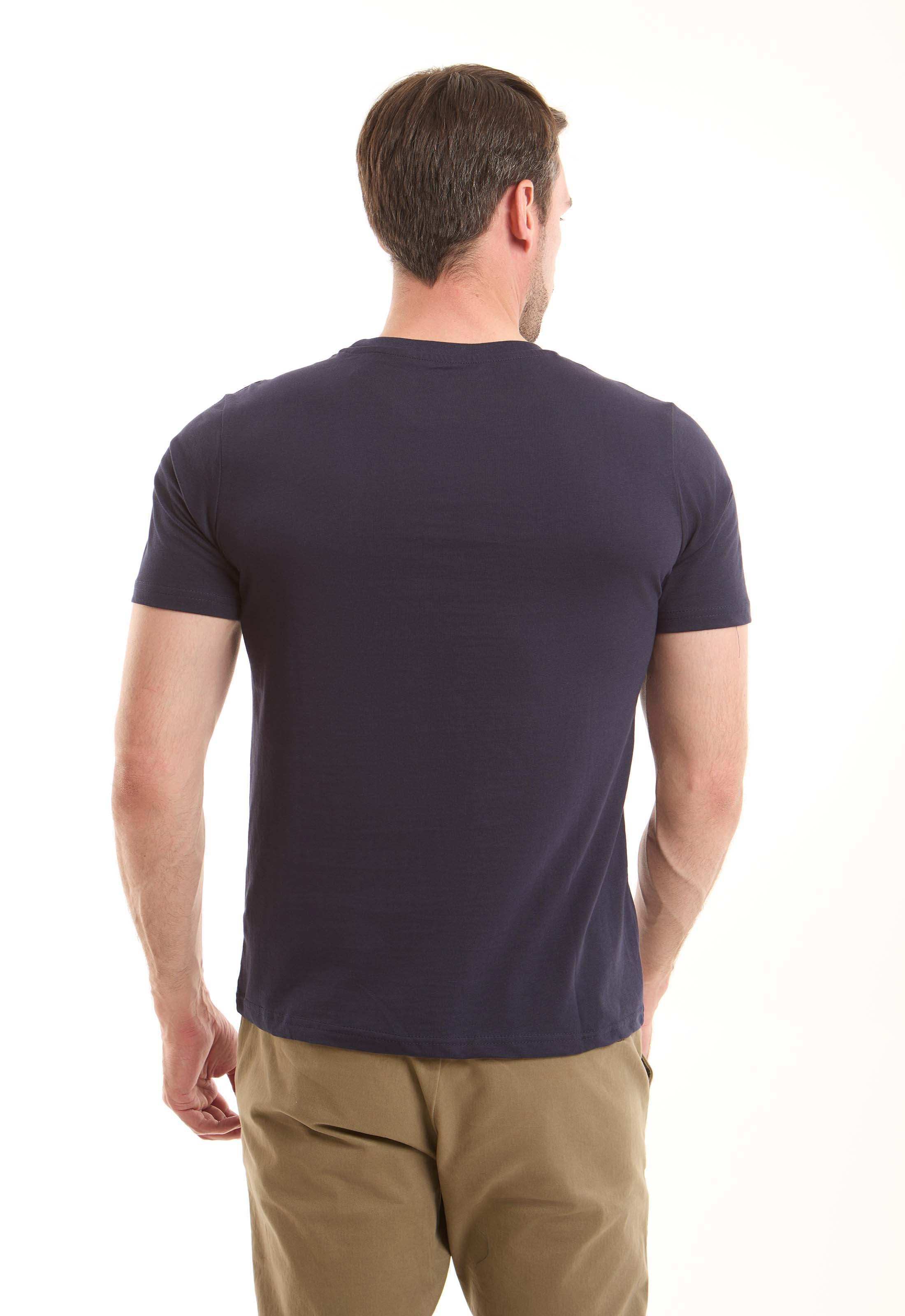Navy Cotton Crew Neck T-Shirt - Image 3
