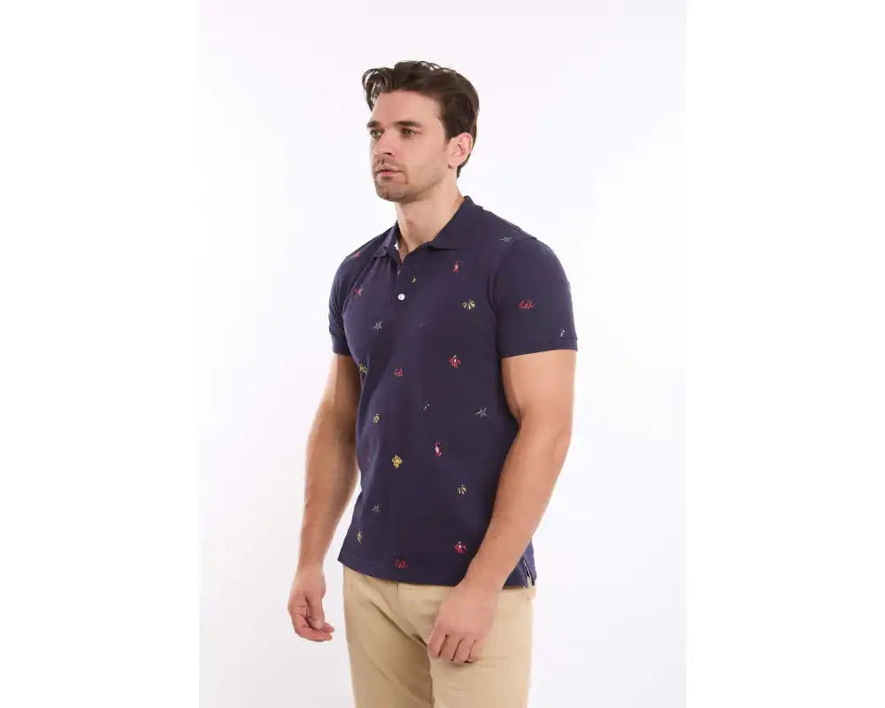 Sea Creatures Prints Casual Polo Shirt - Image 2