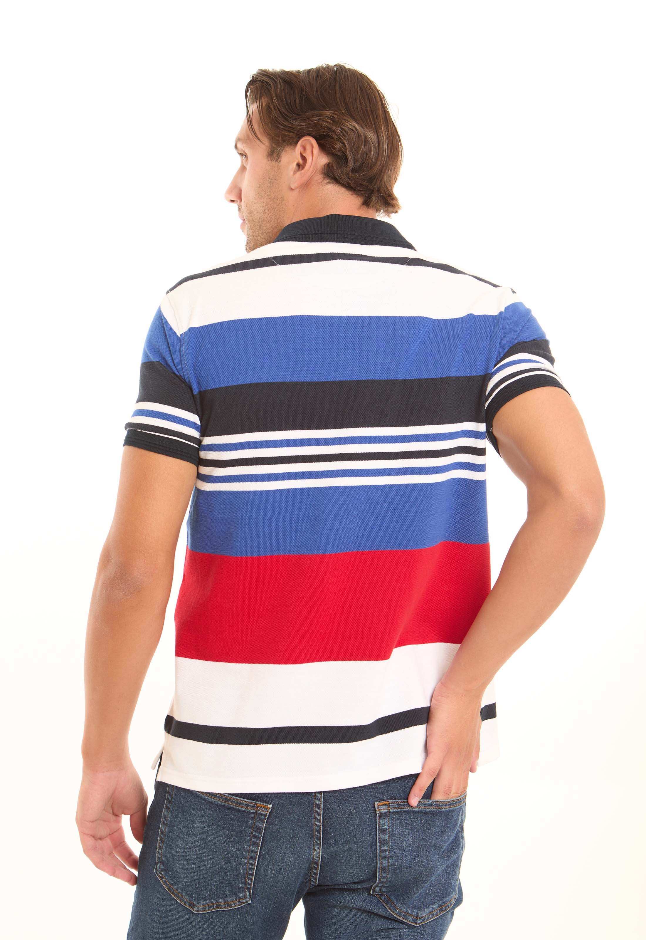 Casual Polo Shirt with Unbalanced Stripes - Image 4
