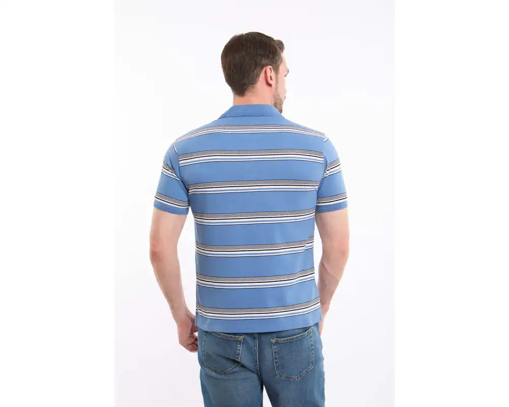 Striped Short Sleeves Elegant Polo Shirt - Image 3