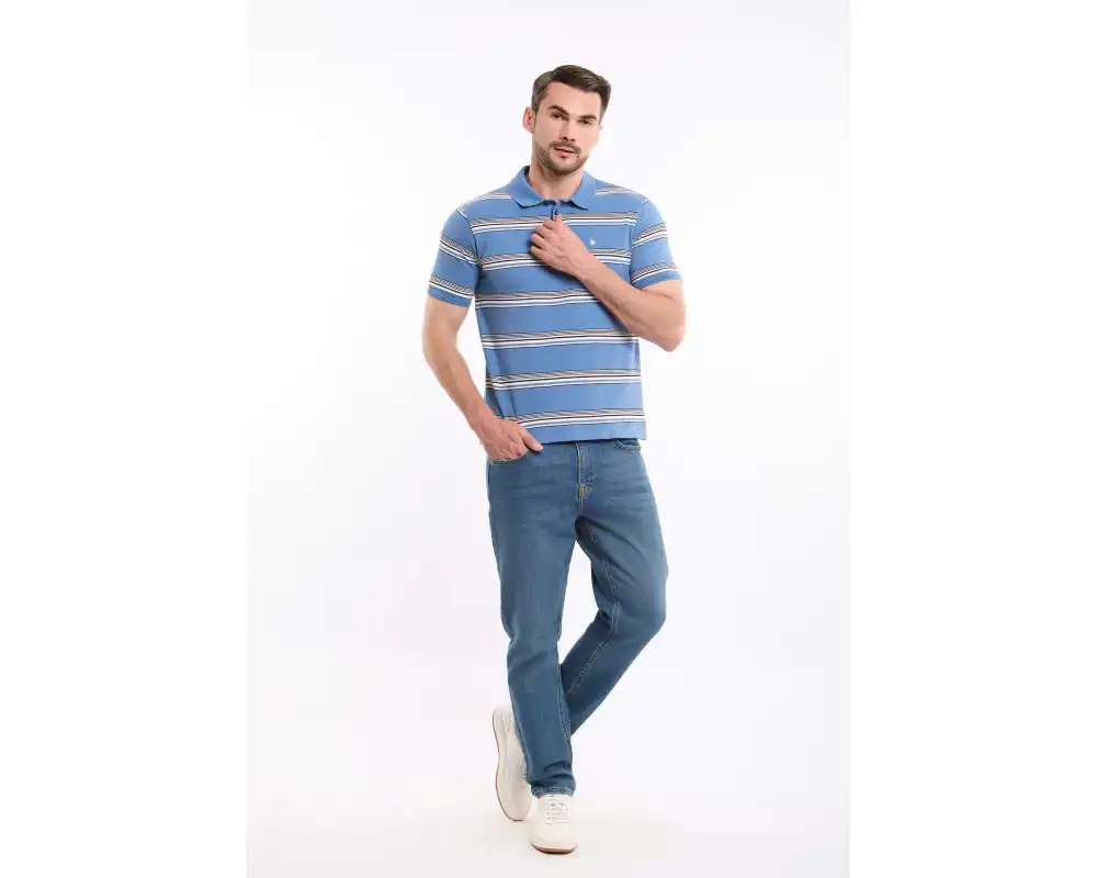Striped Short Sleeves Elegant Polo Shirt - Image 4