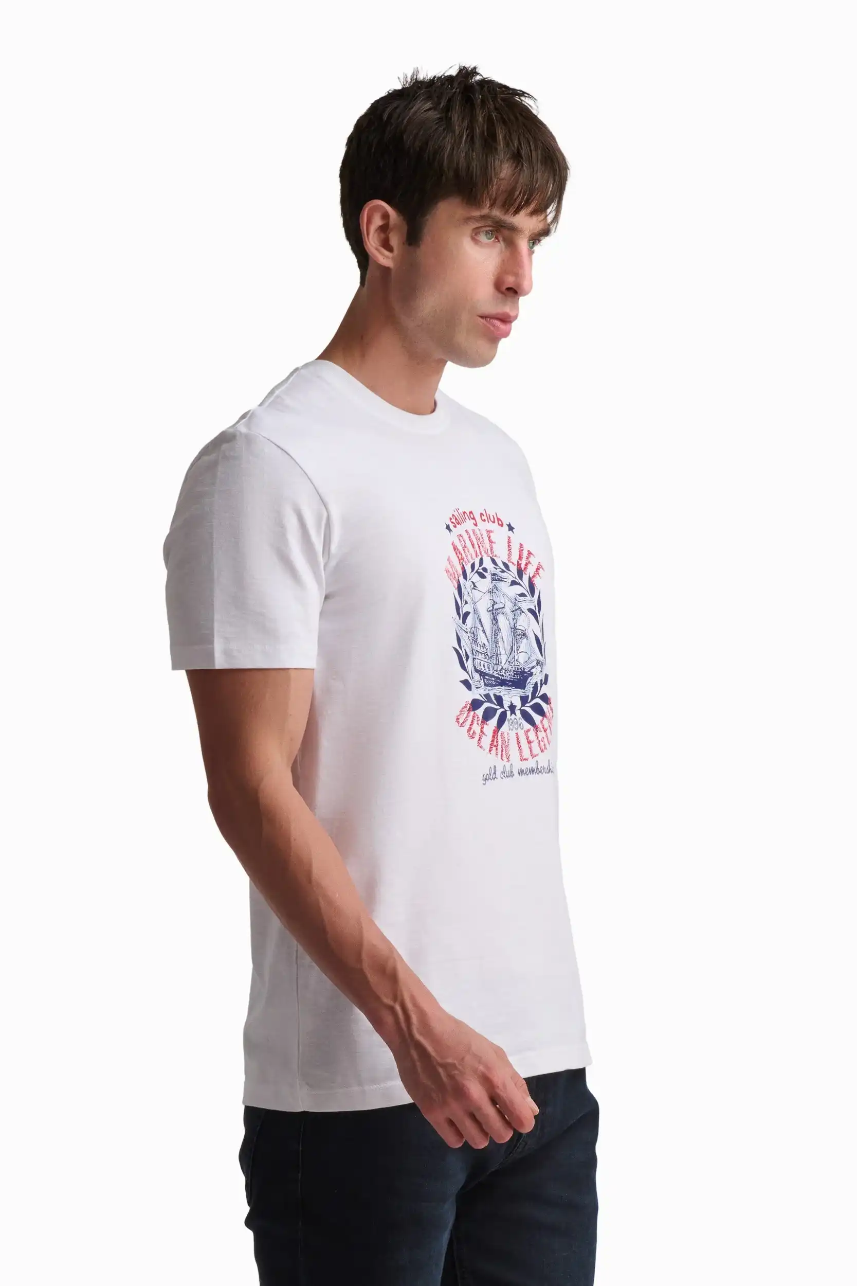 White Marine Life Cotton T-Shirt - Image 3