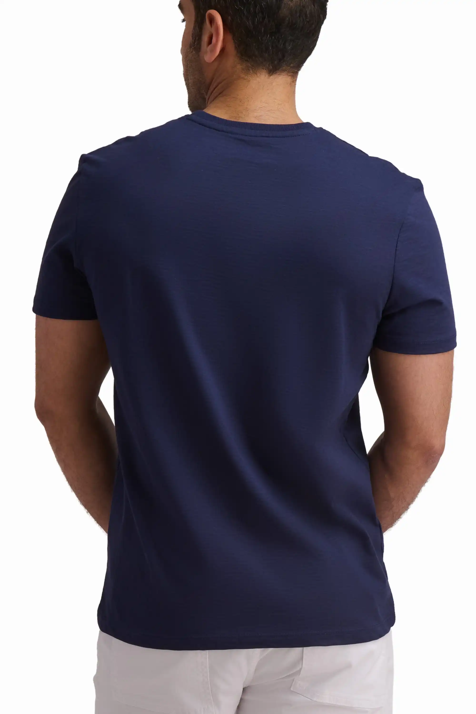 Navy Modern Fit Cotton Tee - Image 4