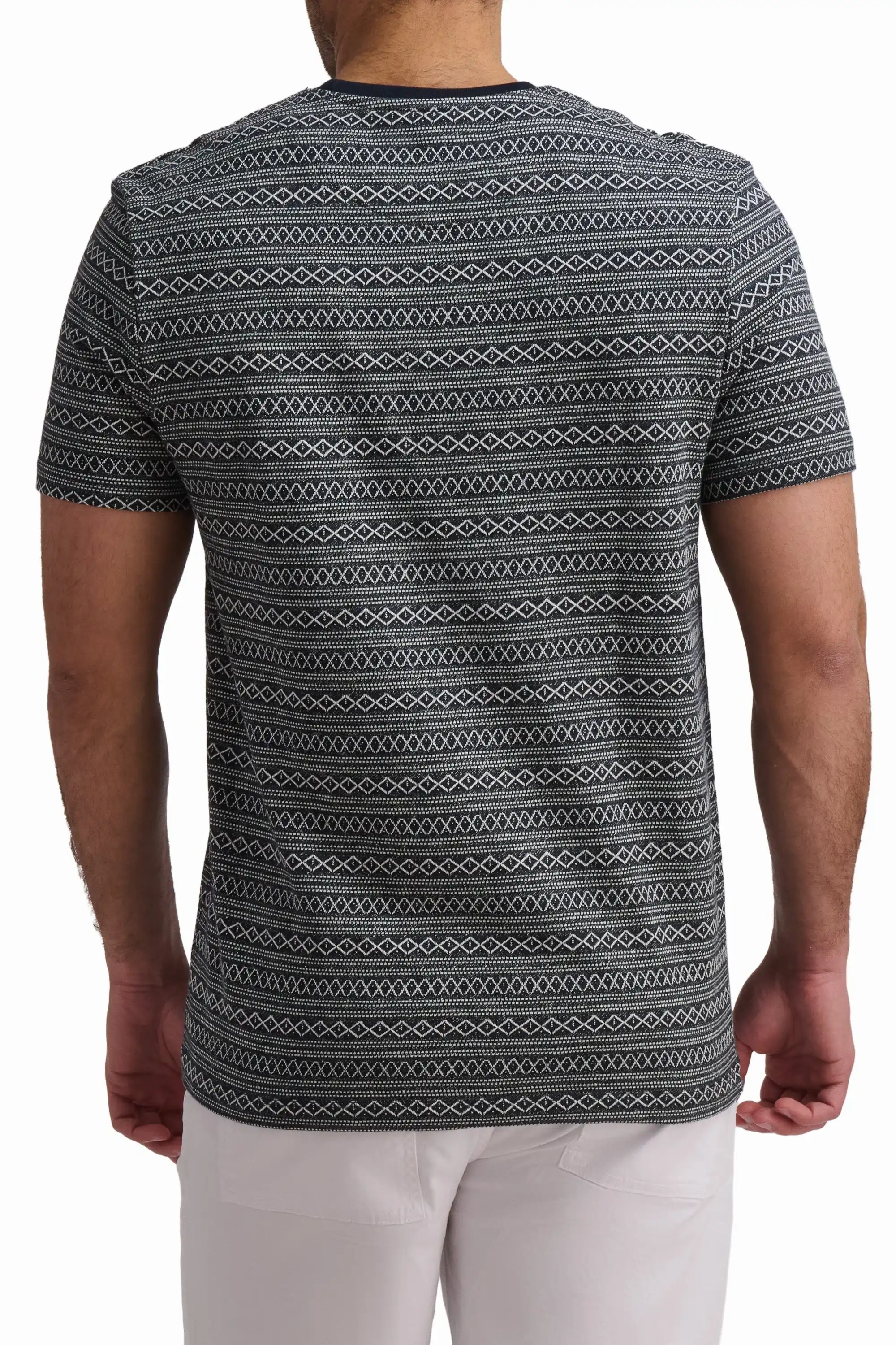 Textured Blue Cotton T-Shirt - Image 4