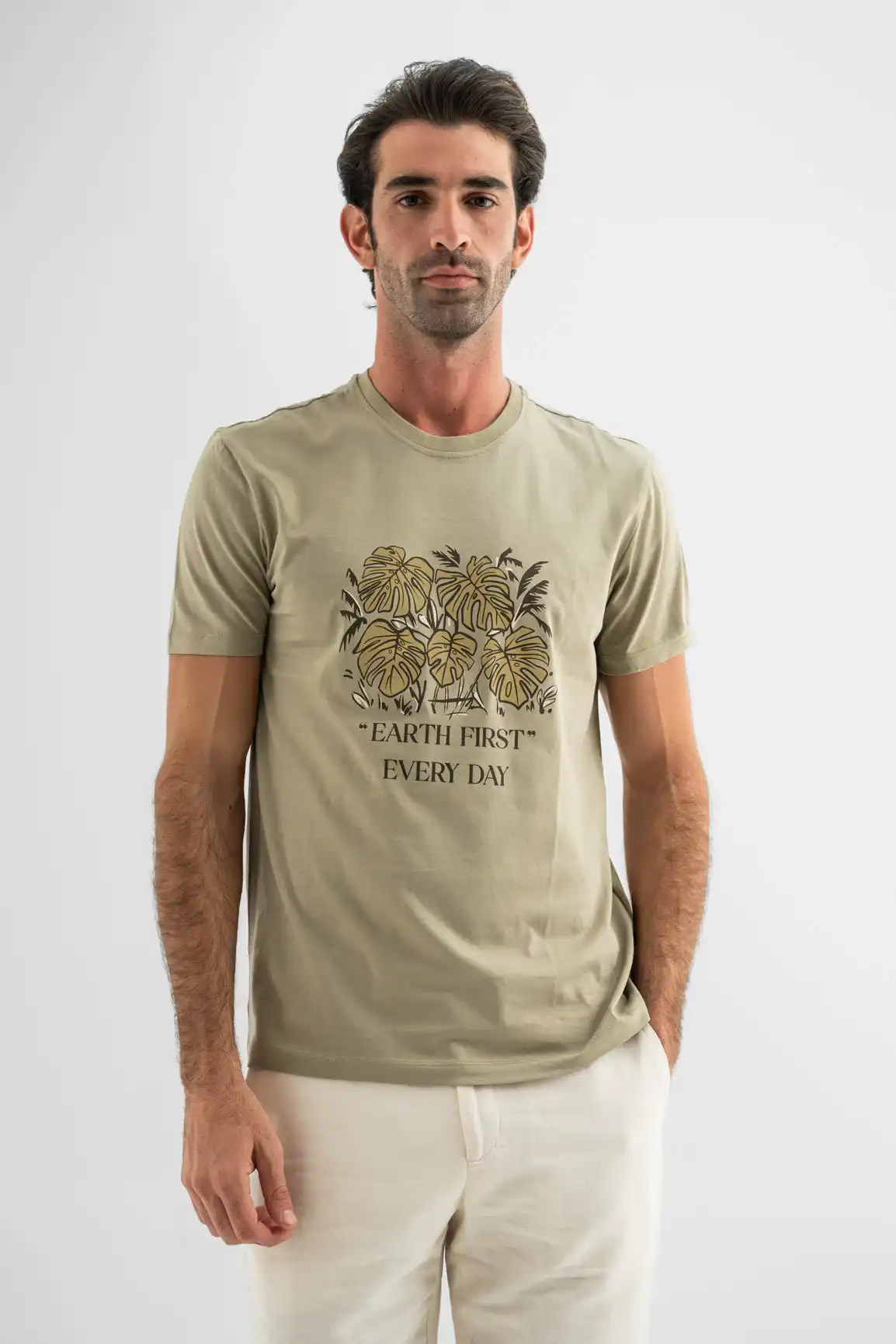 Sage Botanical Print Tee