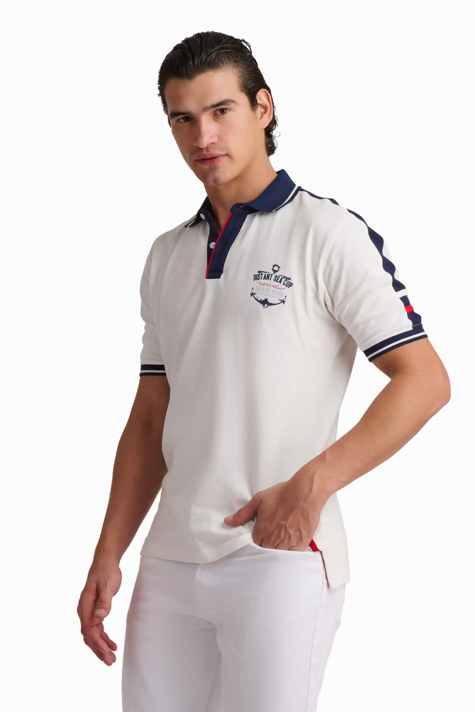 Off-White Nautical Cotton Polo Shirt - Image 2