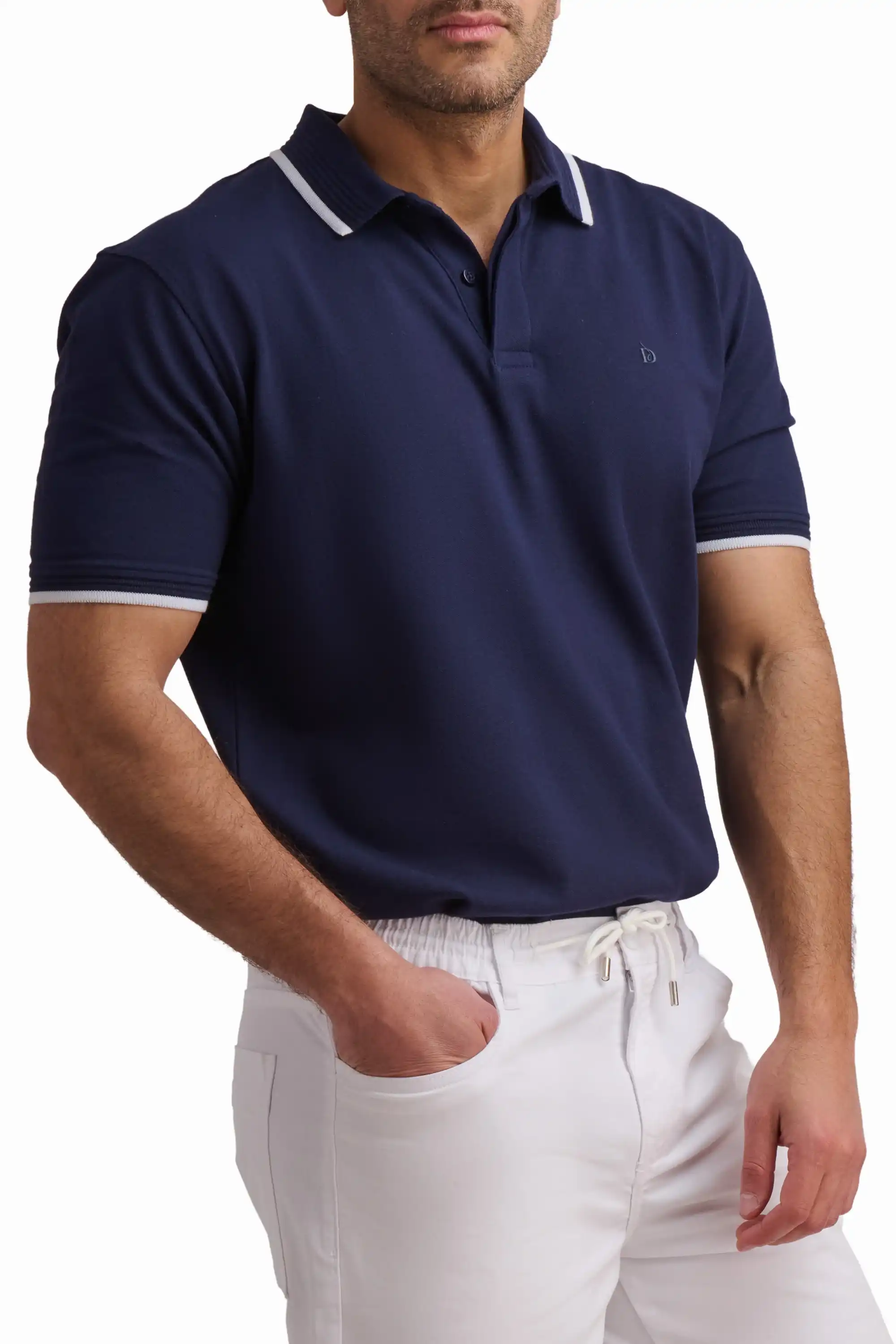 Cotton Polo Shirt with Contrast Trim - Image 12