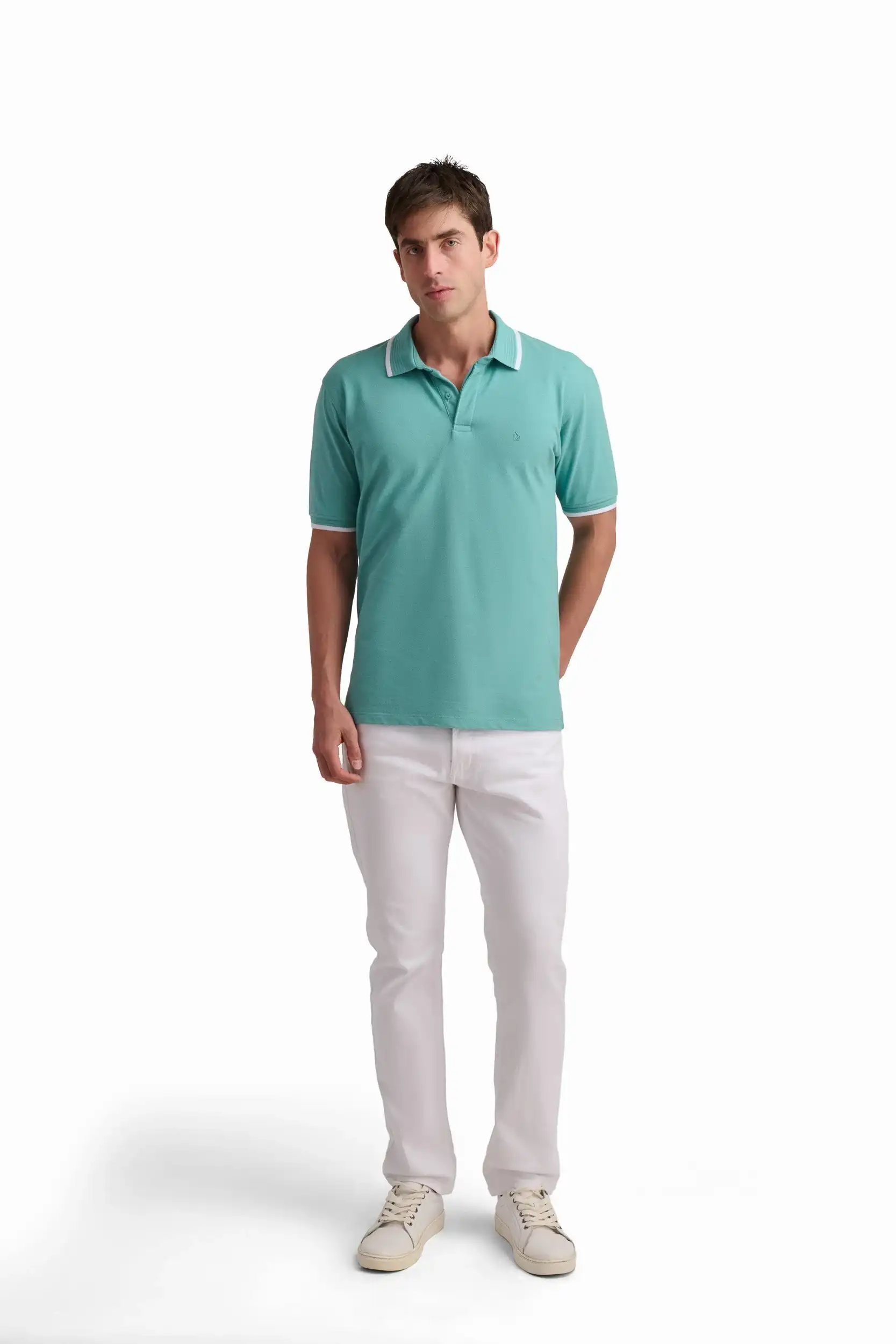 Cotton Polo Shirt with Contrast Trim - Image 18