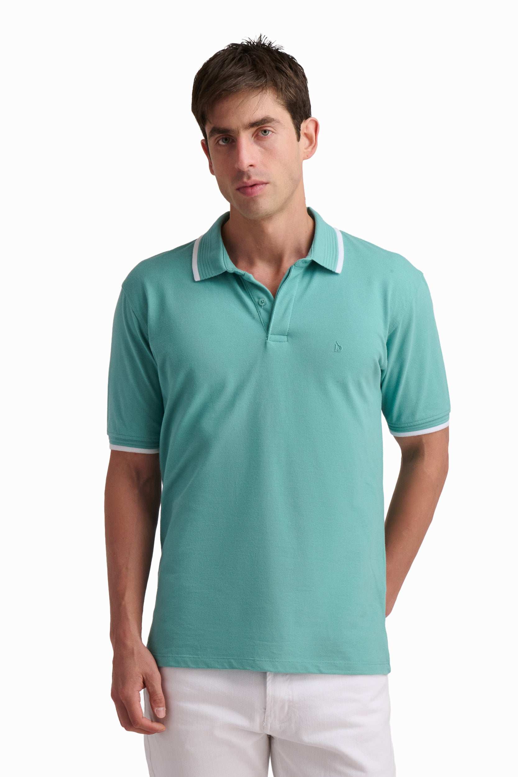 Cotton Polo Shirt with Contrast Trim - Image 19