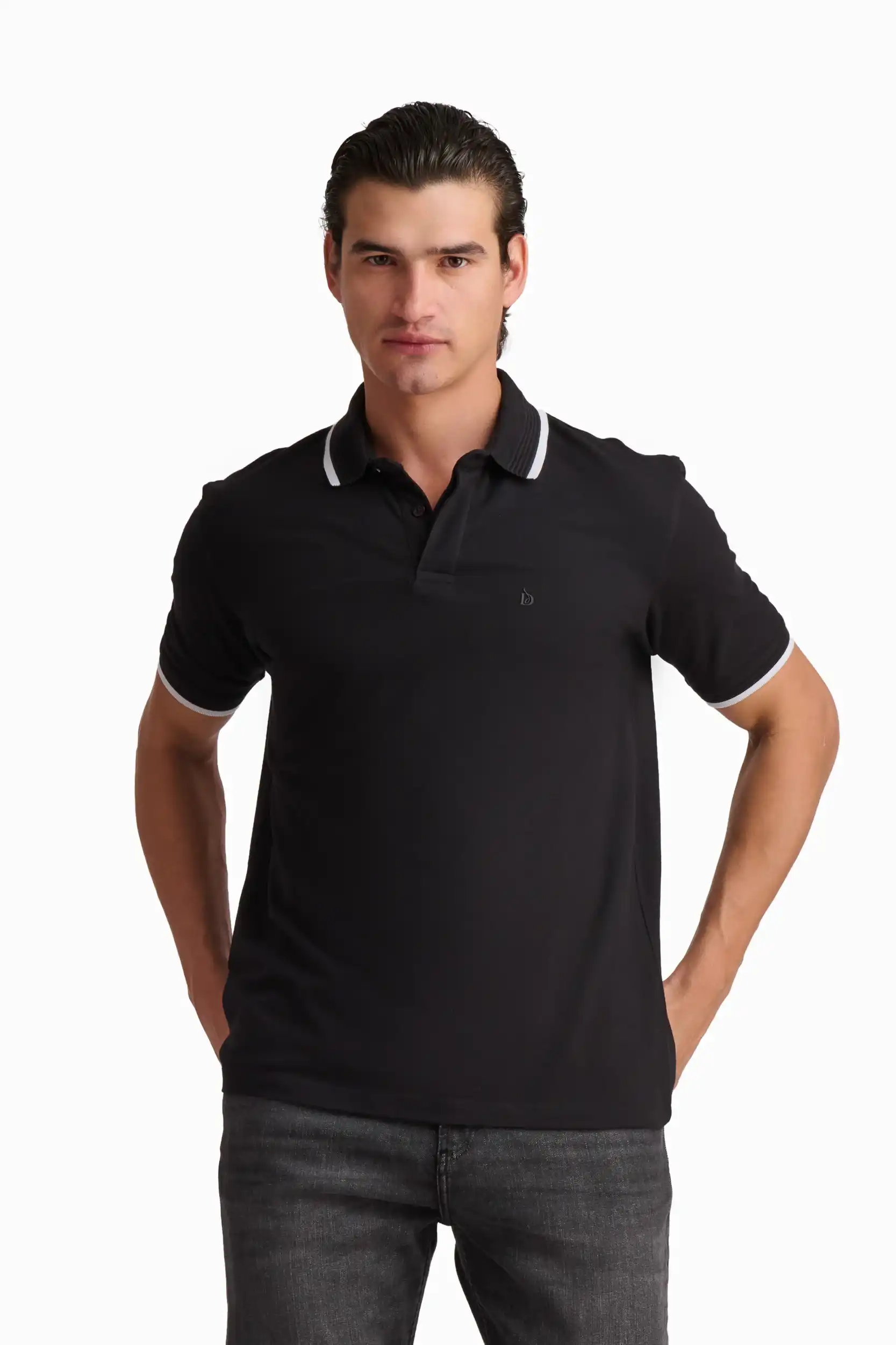 Cotton Polo Shirt with Contrast Trim - Image 3