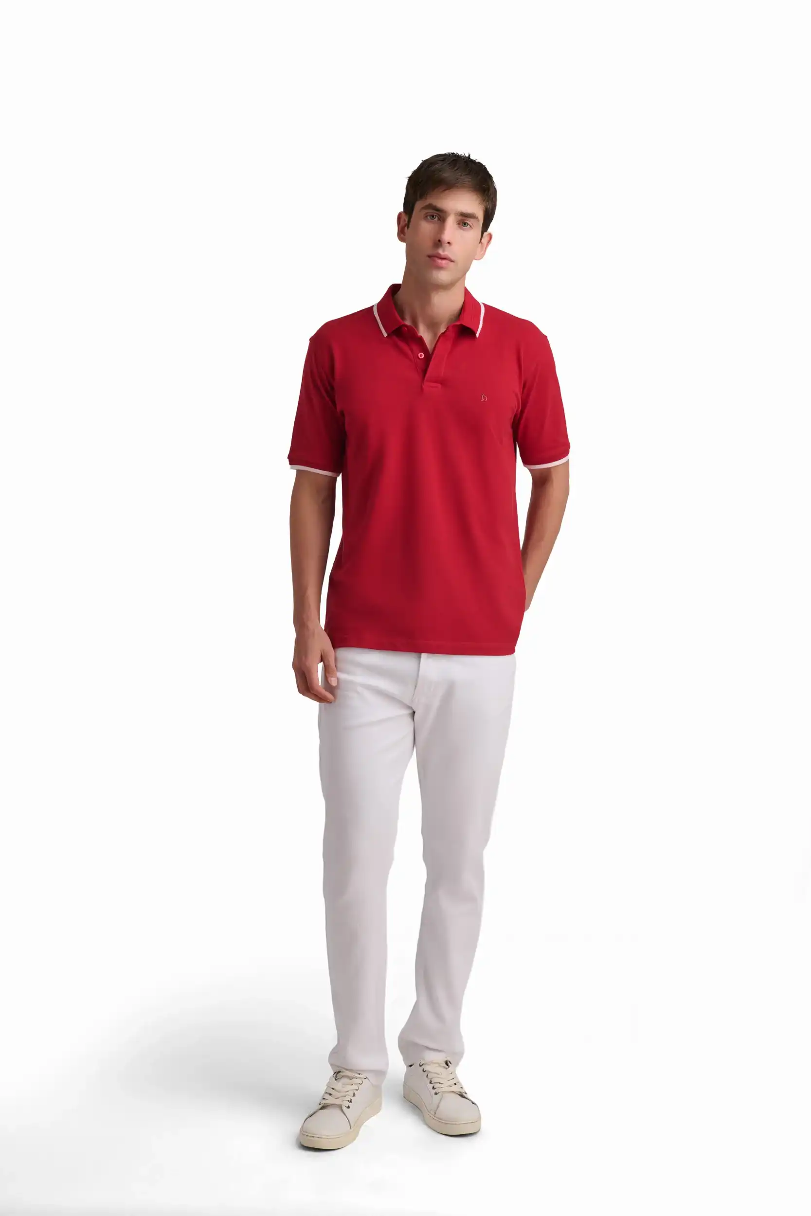 Cotton Polo Shirt with Contrast Trim - Image 6