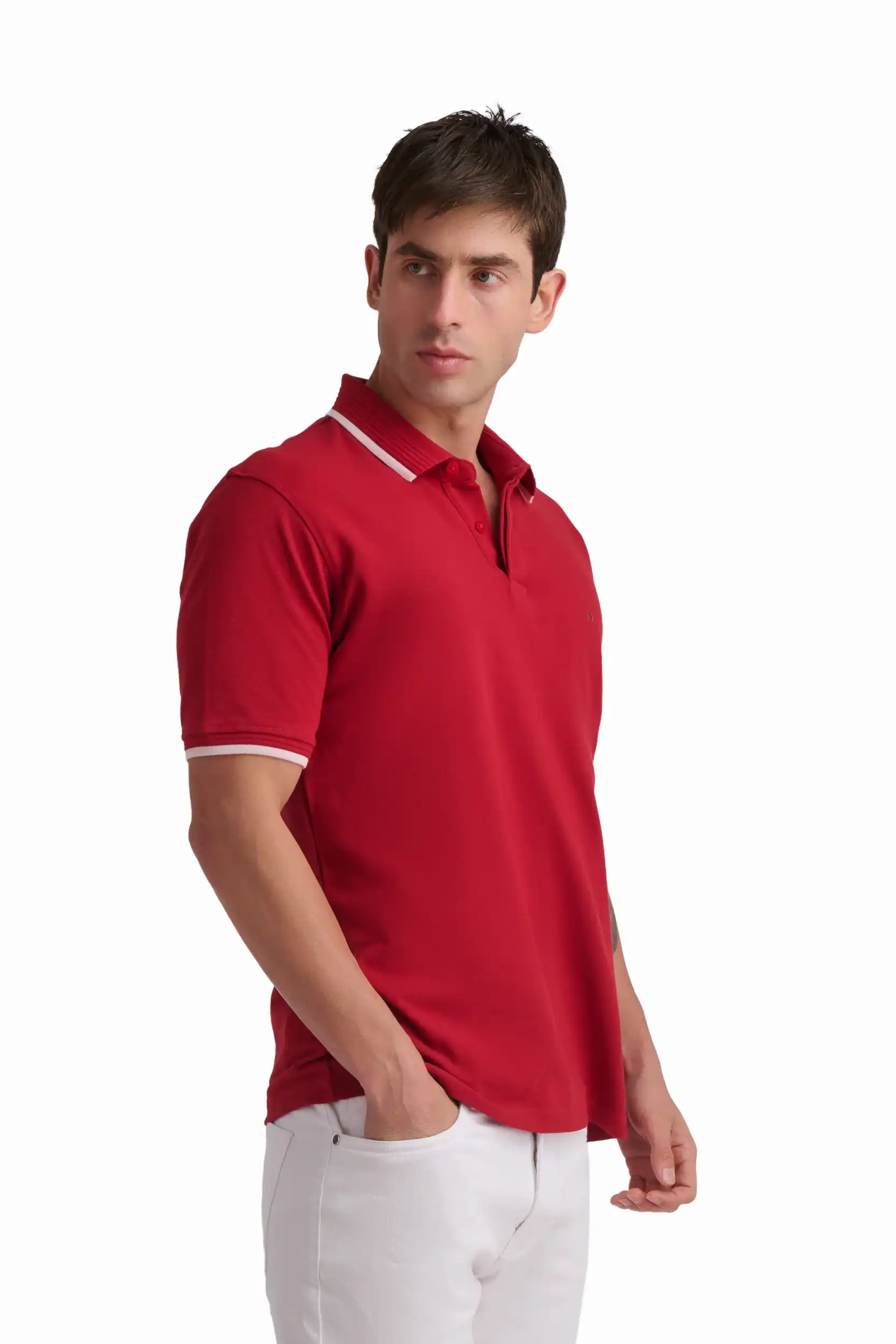 Cotton Polo Shirt with Contrast Trim - Image 7