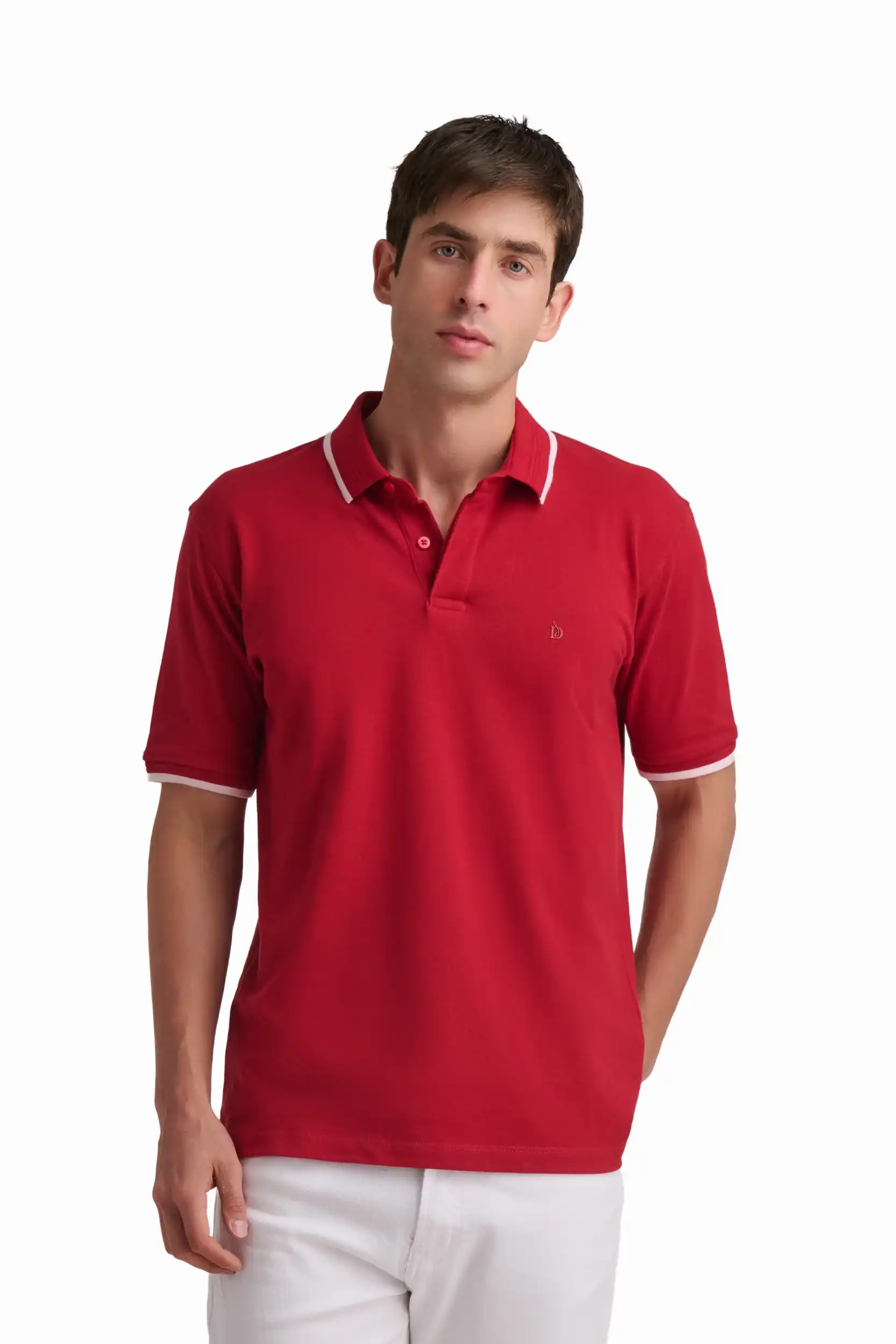 Cotton Polo Shirt with Contrast Trim - Image 8