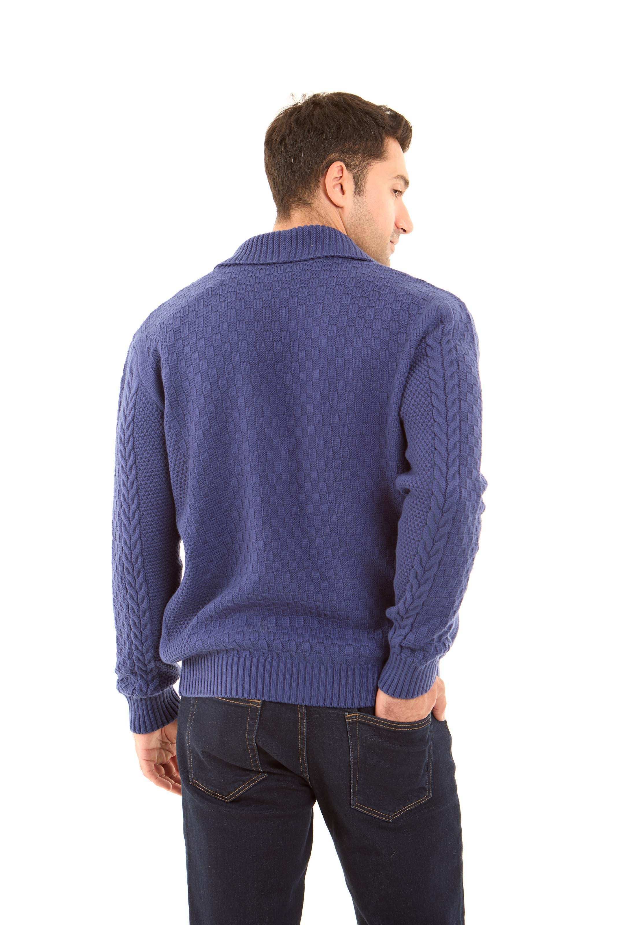 Regular Fit Braided Knit Winter Cardigan - Image 4