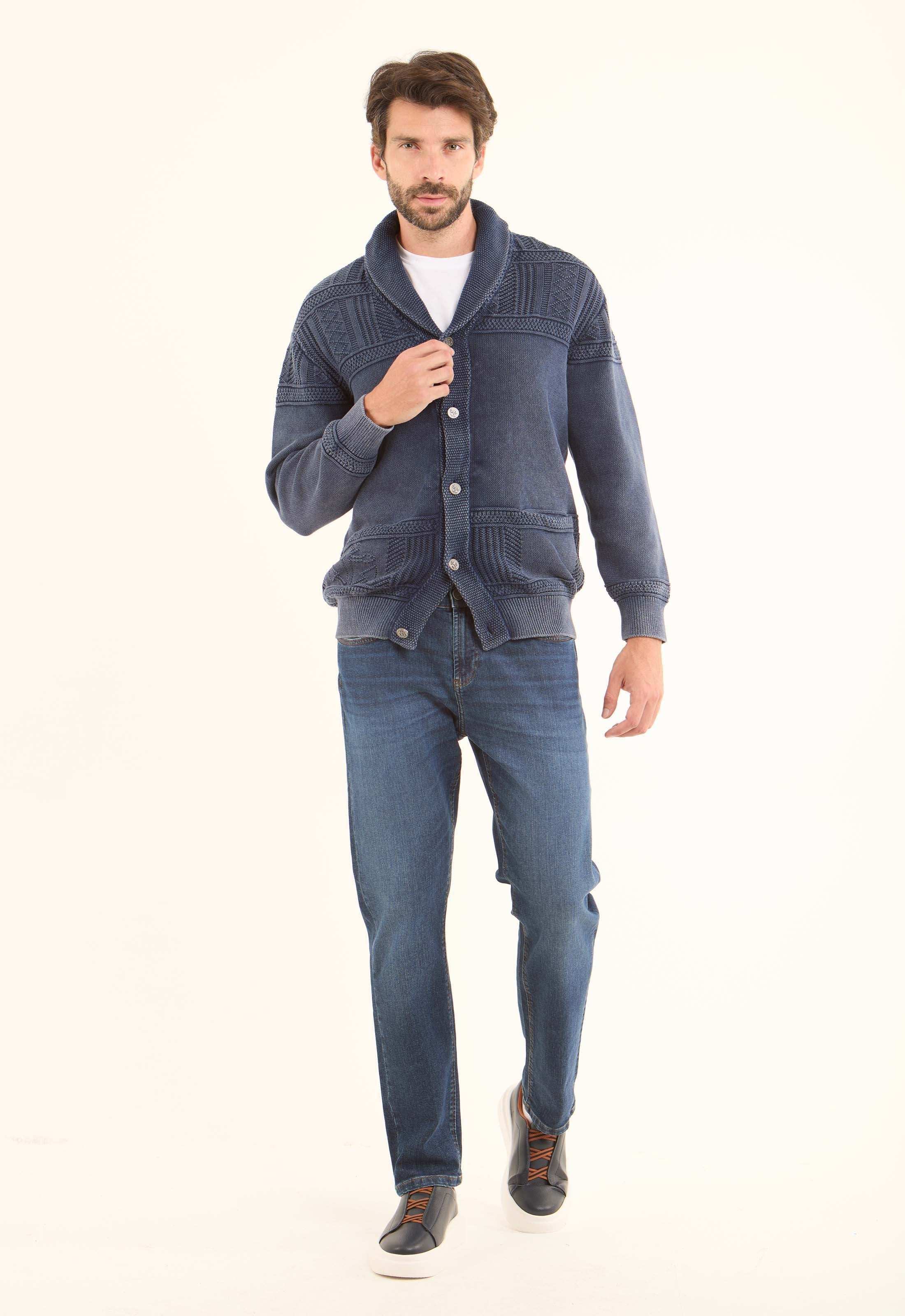 Elegant Knitted Cardigan with Shawl Collar - Image 5