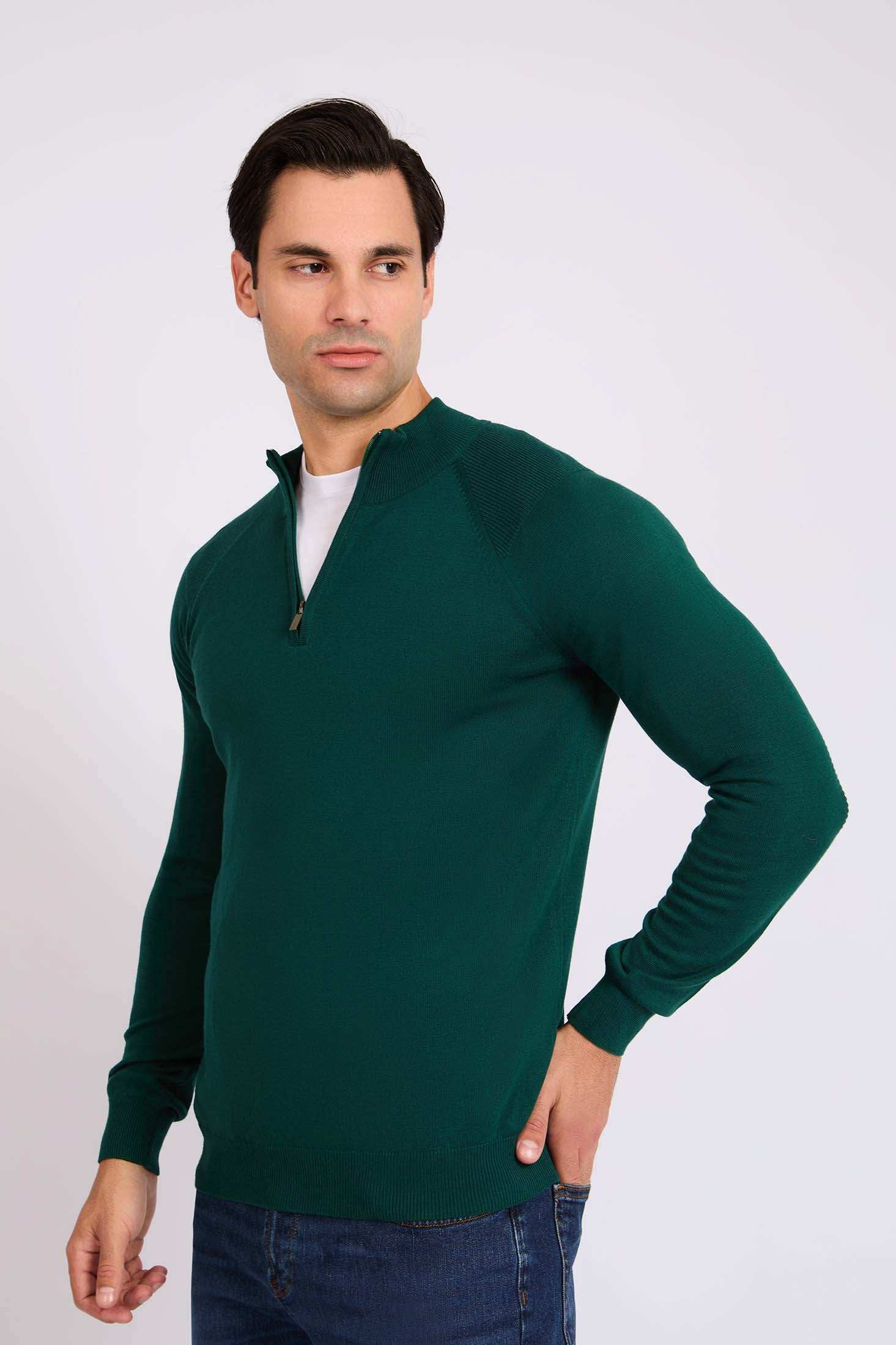 Men Regular Fit Pullover Green - Image 2