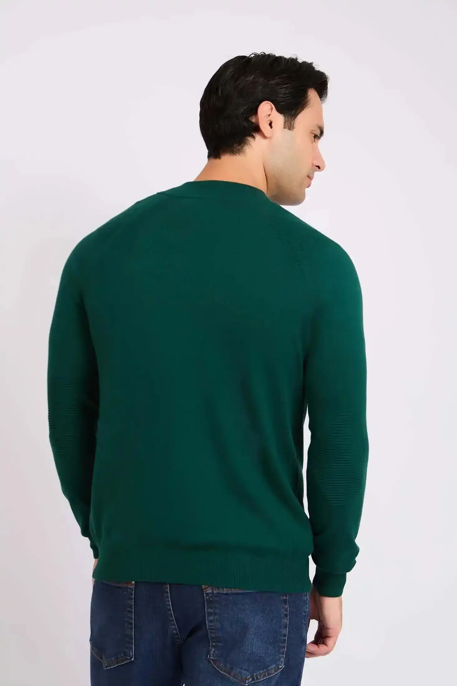 Men Regular Fit Pullover Green - Image 4