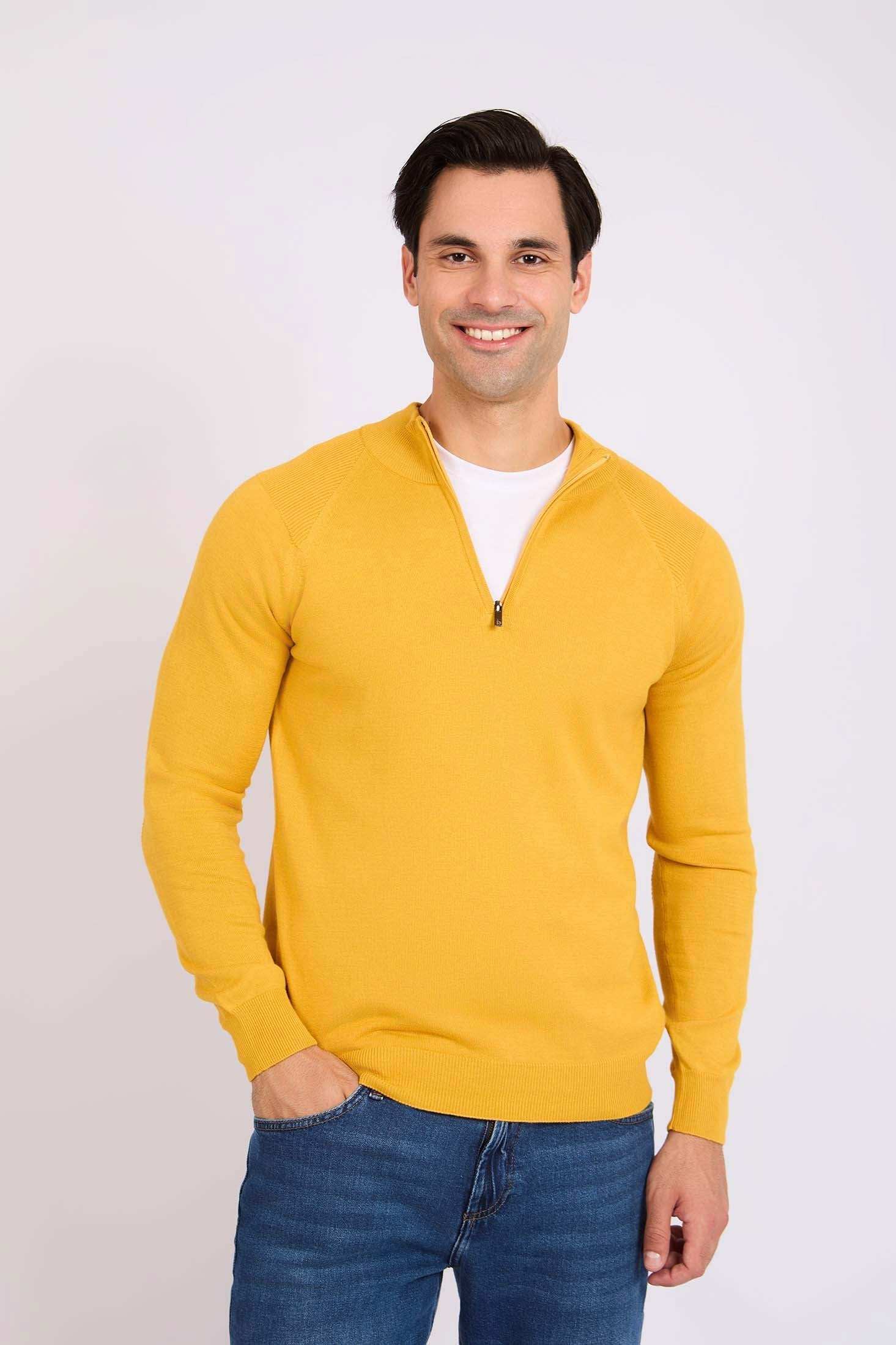 Men Regular Fit Pullover Yellow - Image 2