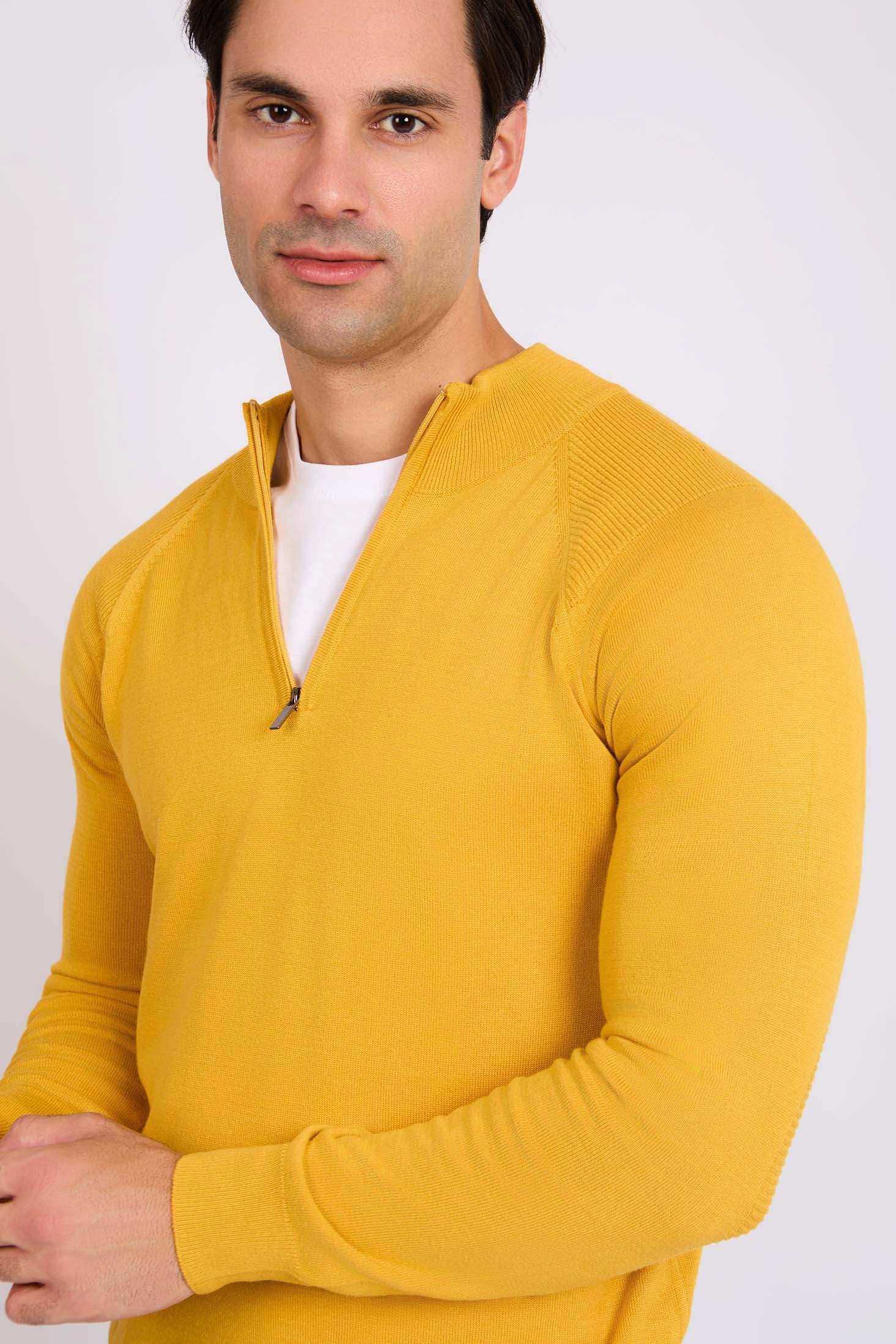 Men Regular Fit Pullover Yellow - Image 4