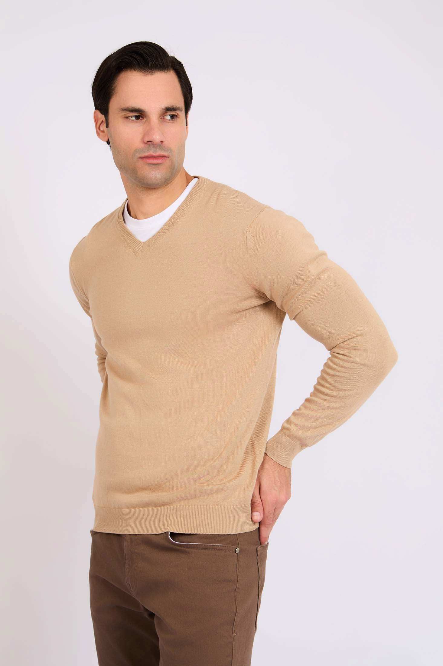Men Regular Fit Pullover Brown - Image 3